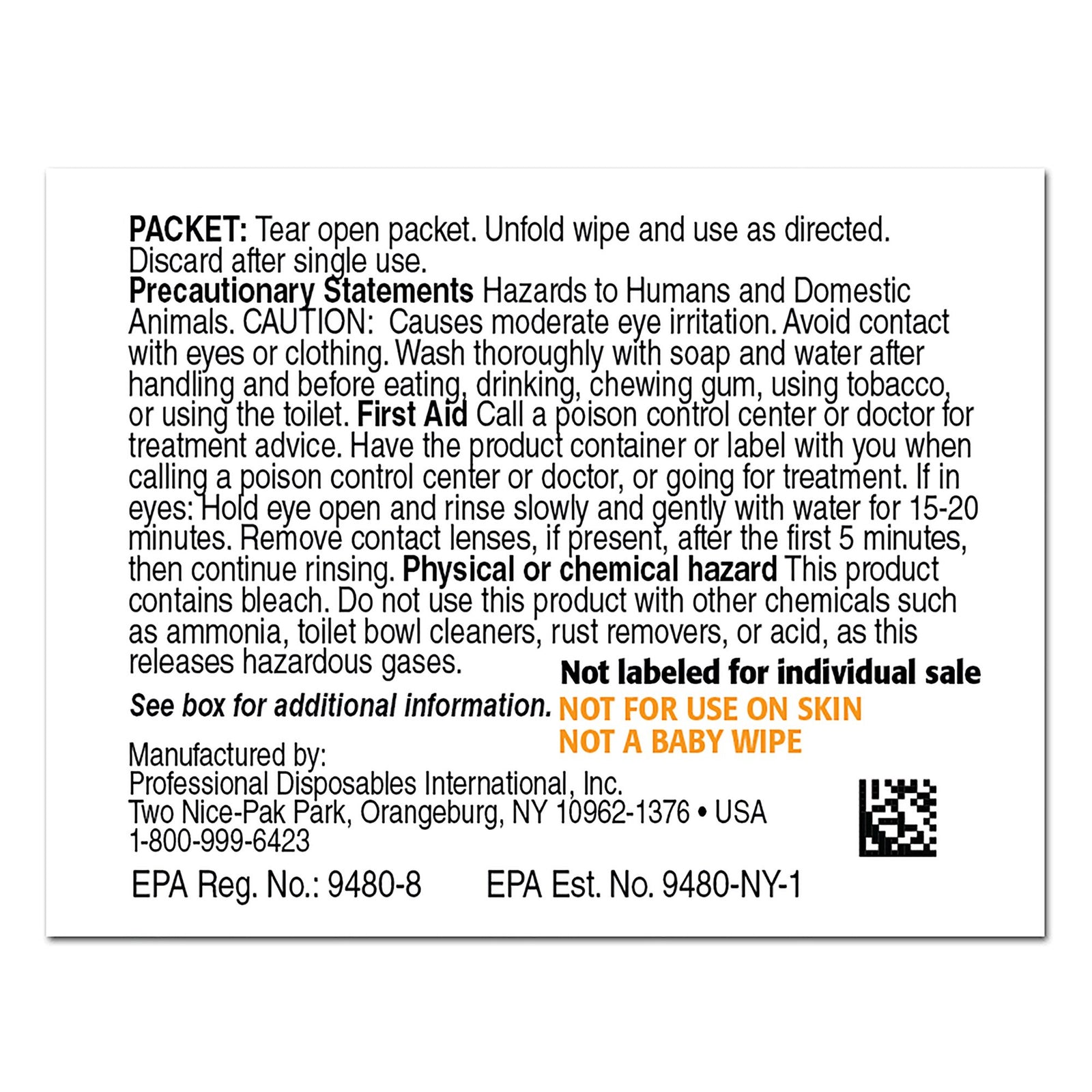 Sani-Cloth Bleach Germicidal Disposable Wipe