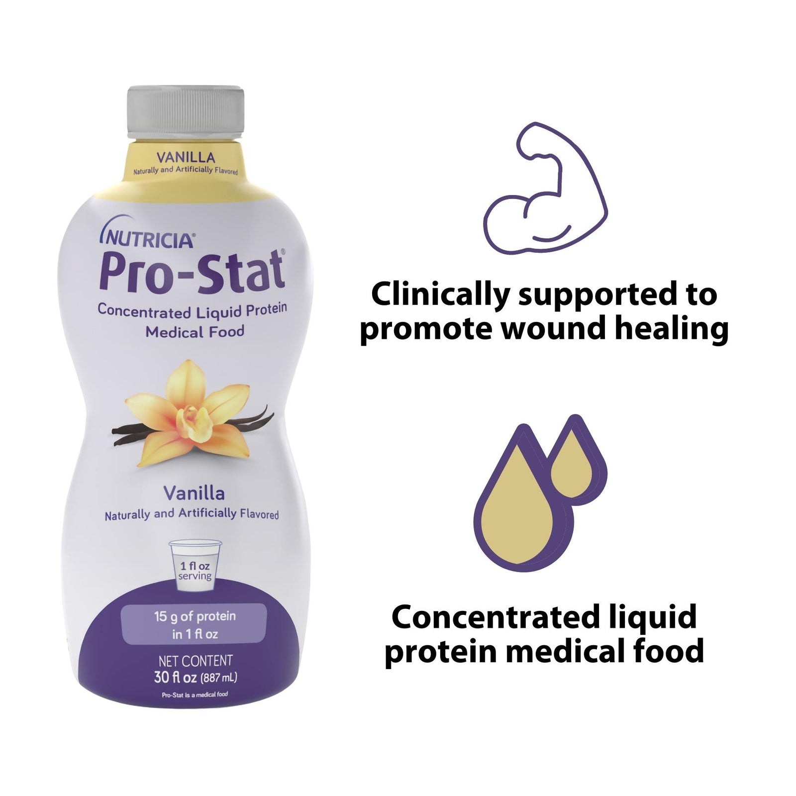 Nutricia Pro-Stat Sugar-Free Liquid Protein Supplement, Vanilla Flavor, 30 oz. Bottle, 6/Case