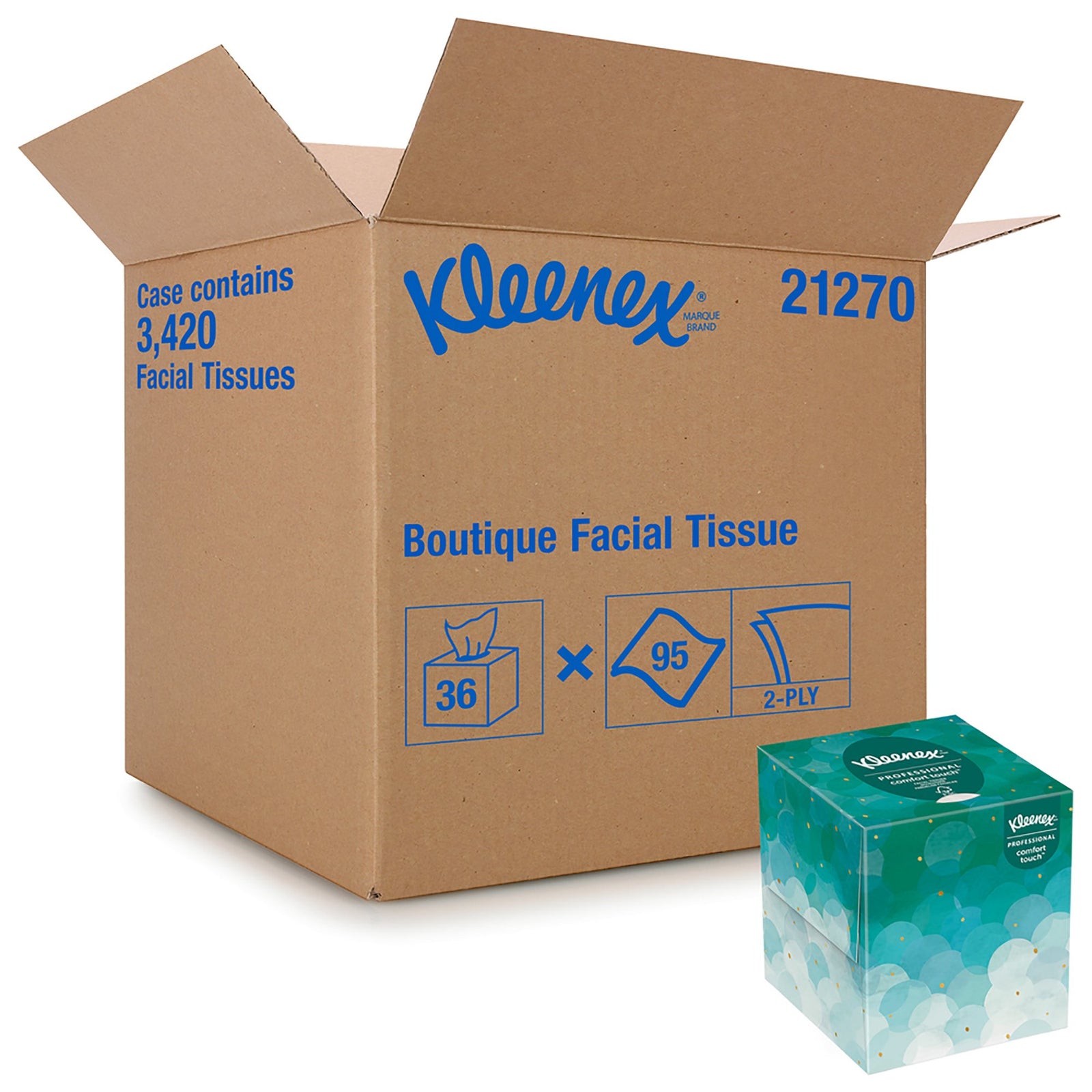 Kleenex Boutique Facial Tissue 95Ct 8.5"x8.5" White
