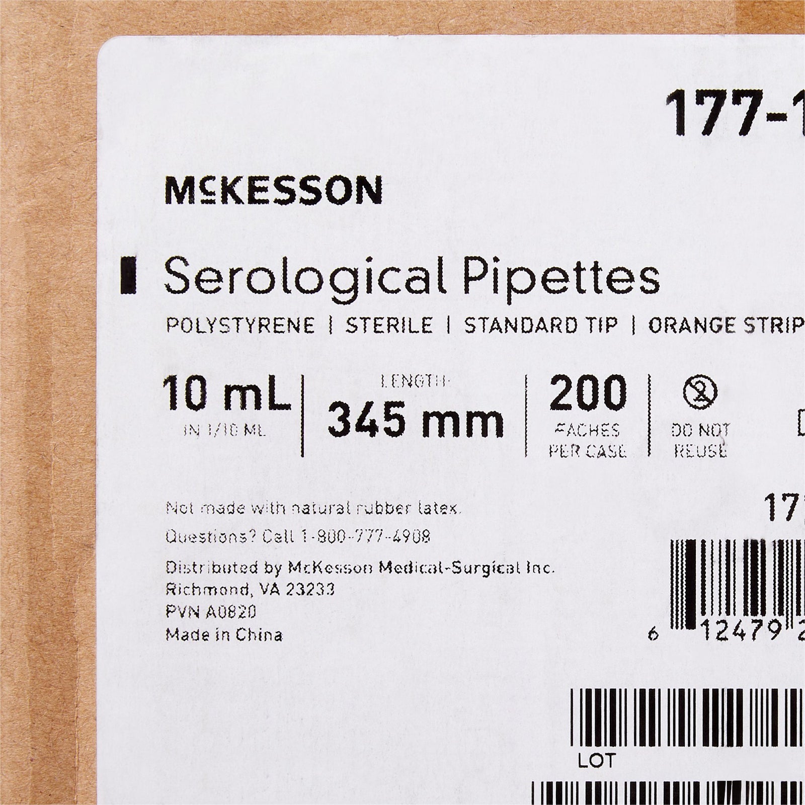 McKesson Serological Pipettes: 5/10/50 mL, 0.1/0.5 mL, Sterile, -2.5/+9 mL Graduations
