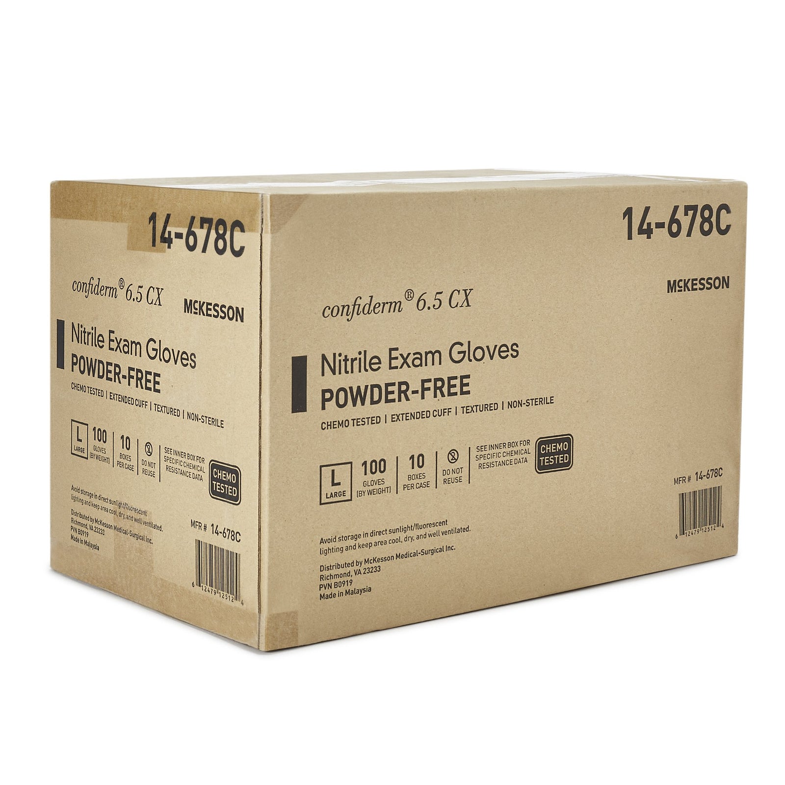 McKesson Confiderm 6.5CX Extended Cuff Nitrile Extended Cuff Length Exam Glove