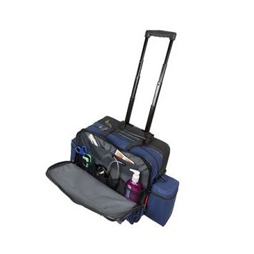 Rolling Medical Bag Navy Blue 600D Waterproof Polyester 9 X 13 X 16 Inch