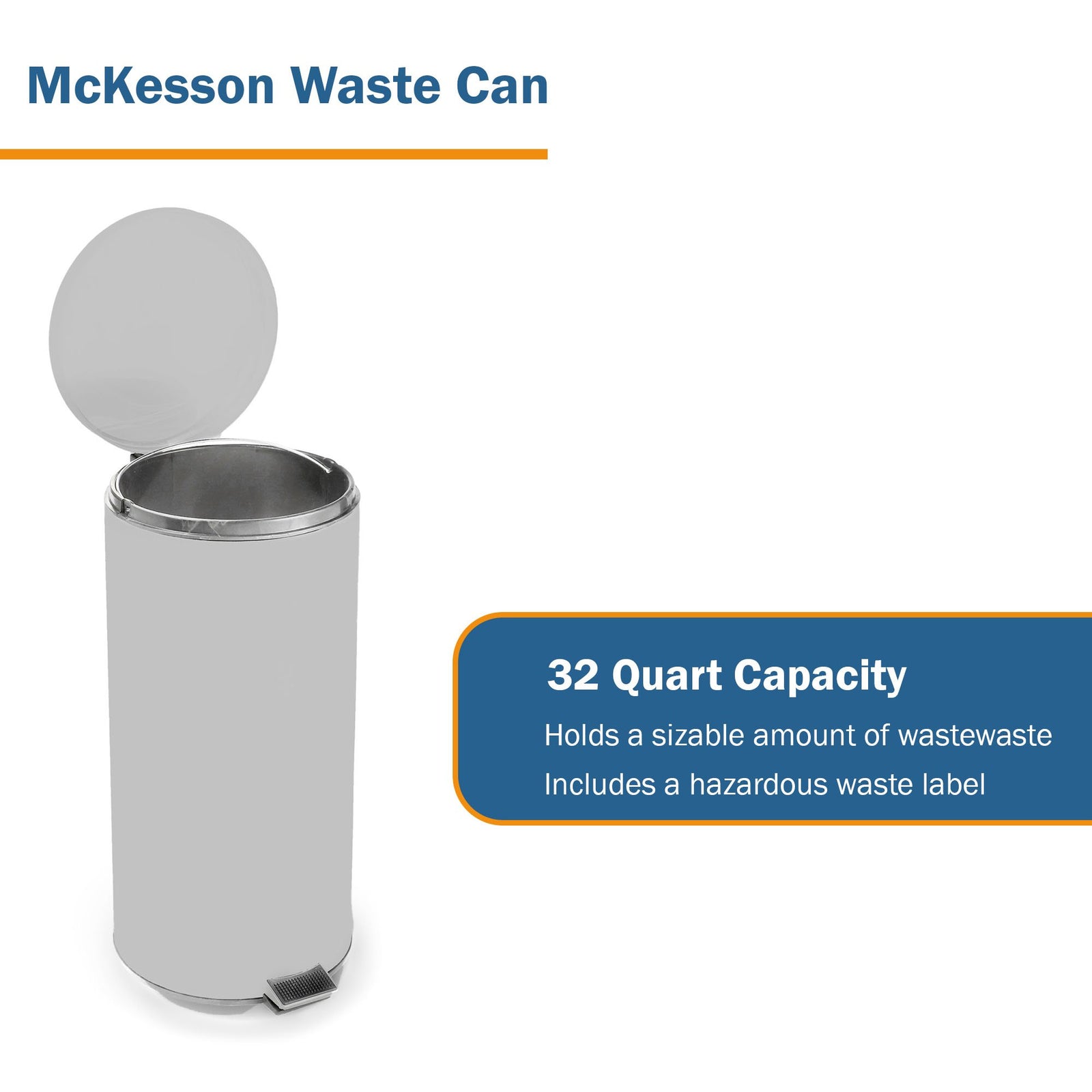 McKesson Trash Can With Plastic Liner