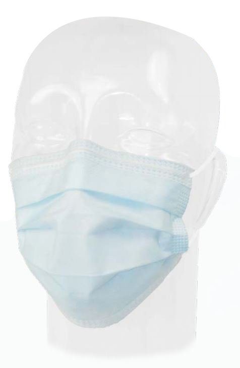 Procedure Mask Pleated Earloops One Size Fits Most Blue Nonsterile Astm Level 1 Adult