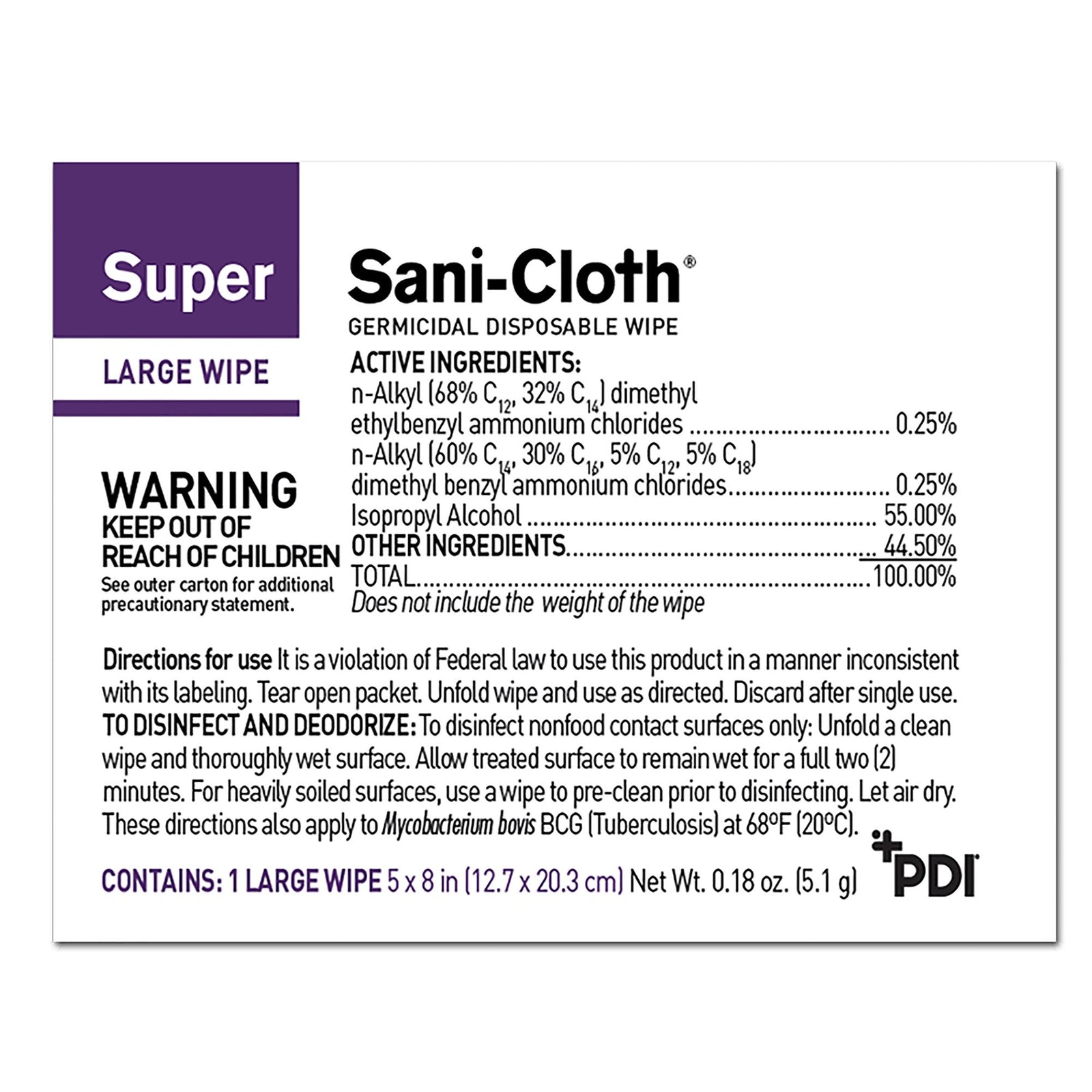 Super Sani-Cloth Germicidal Disposable Wipe