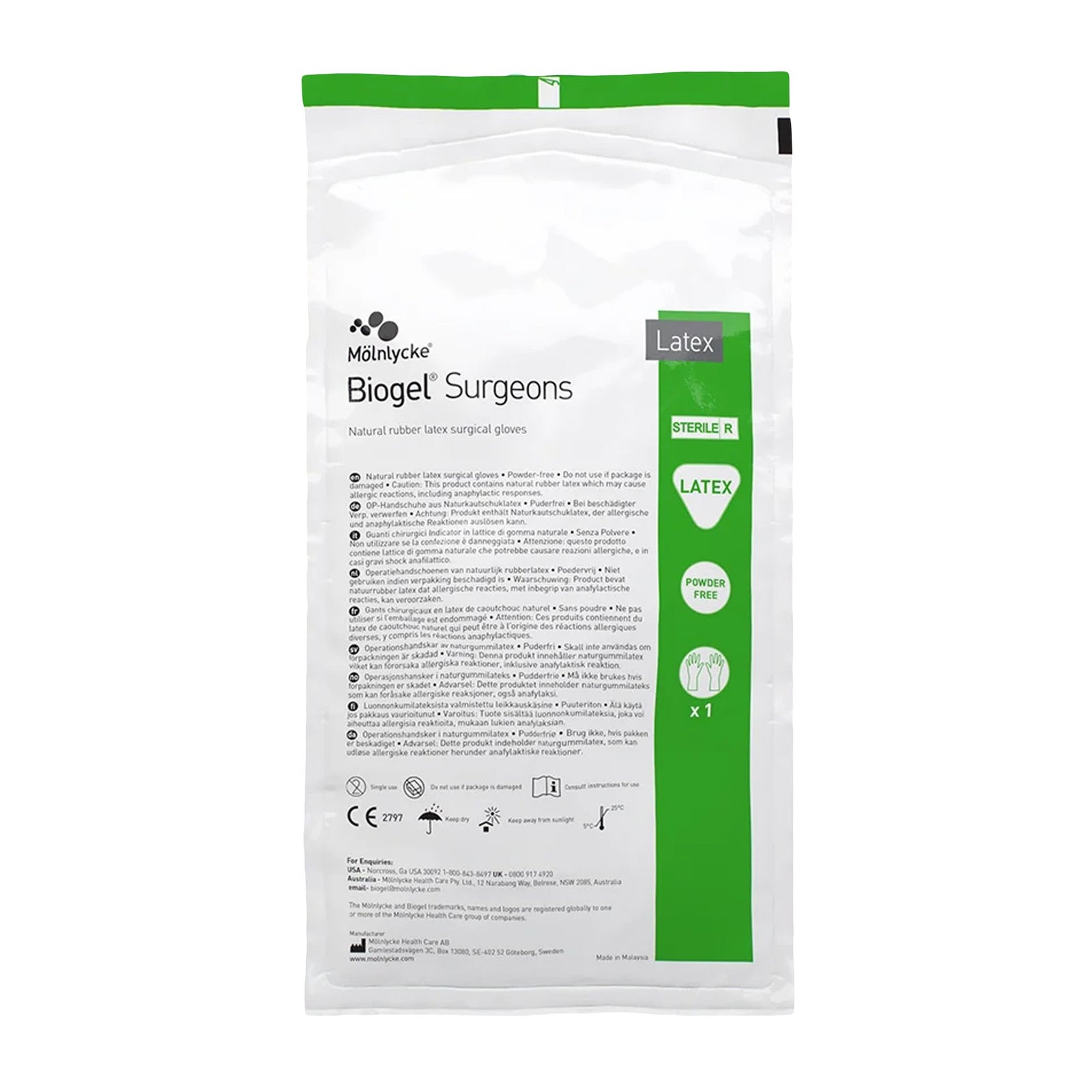 Biogel Surgeons Latex Standard Cuff Length Surgical Glove