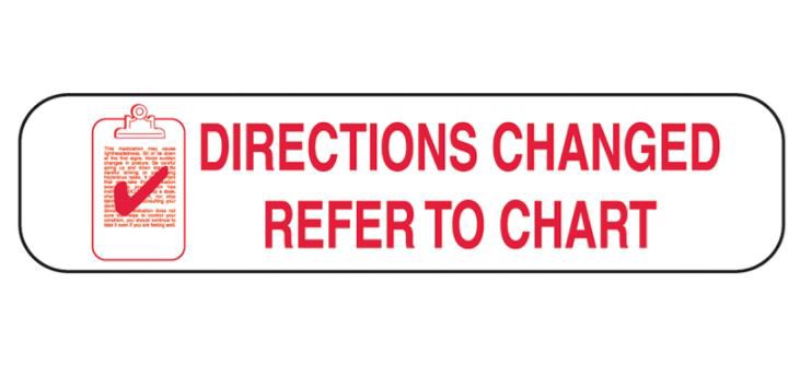 Barkley "Directions Changed Refer To Chart" Pharmacy Label