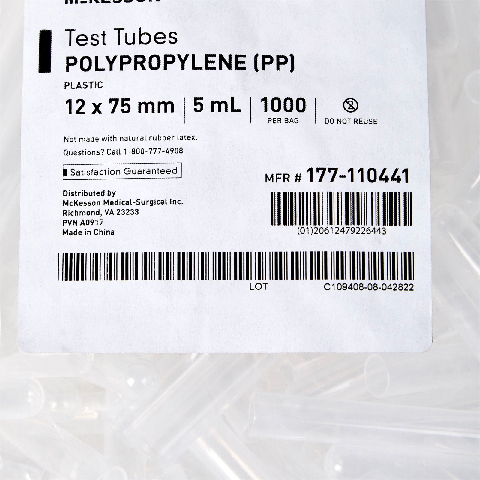 McKesson Polystyrene Test Tube