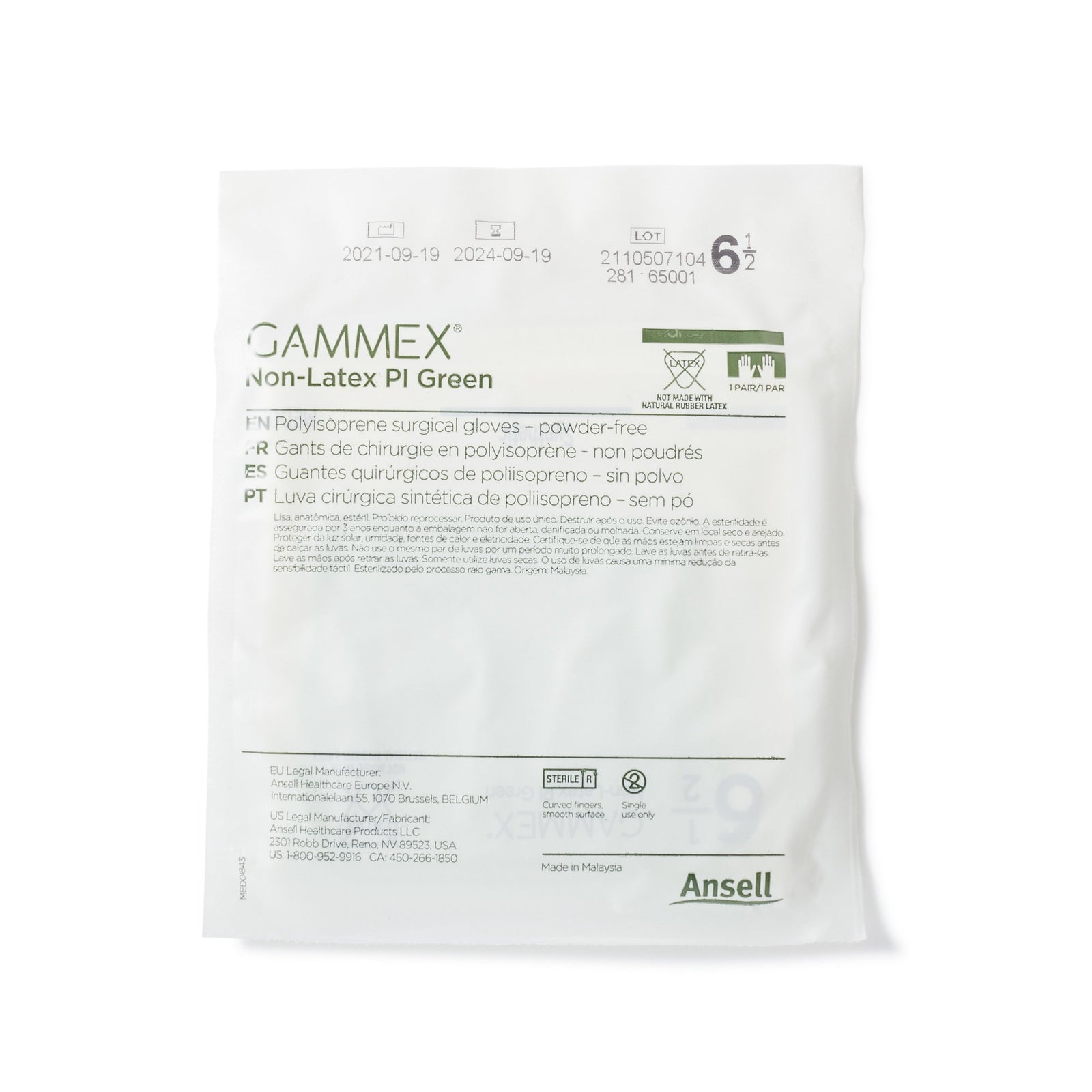 GAMMEX Non-Latex PI Green Surgical Glove