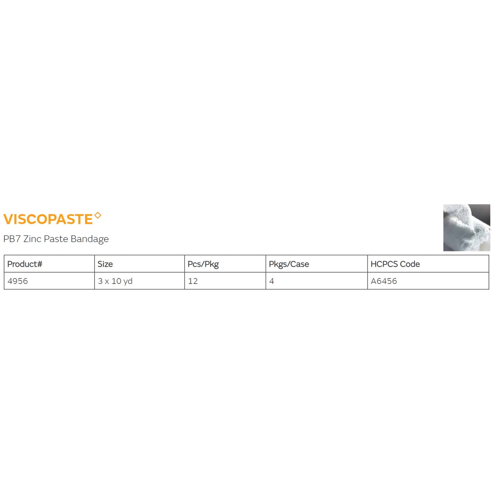 Smith & Nephew Viscopaste PB7 Zinc Paste Bandage