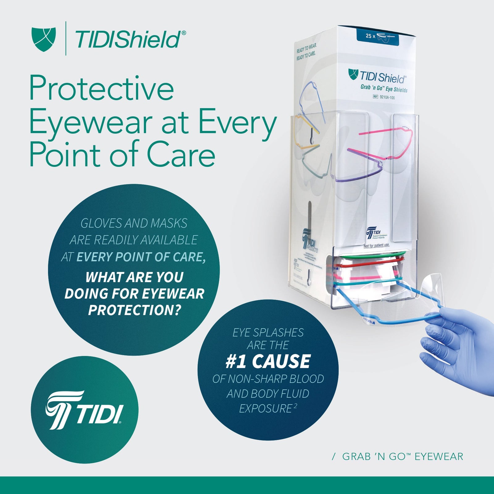 TIDIShield Grab 'n Go Protective Glasses With Dispenser