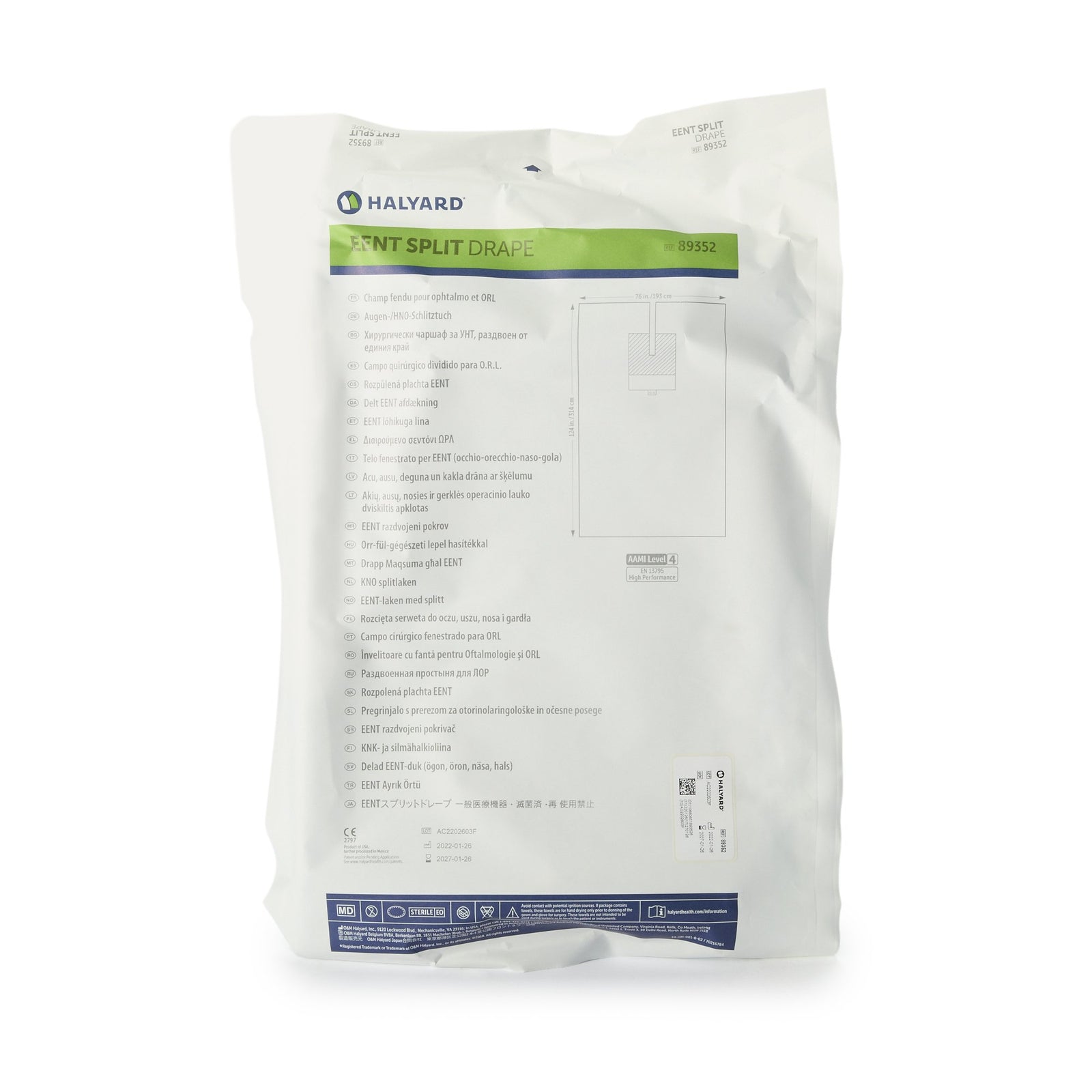 Eent Drape Eent Split Drape 76 W X 124 L Inch Sterile