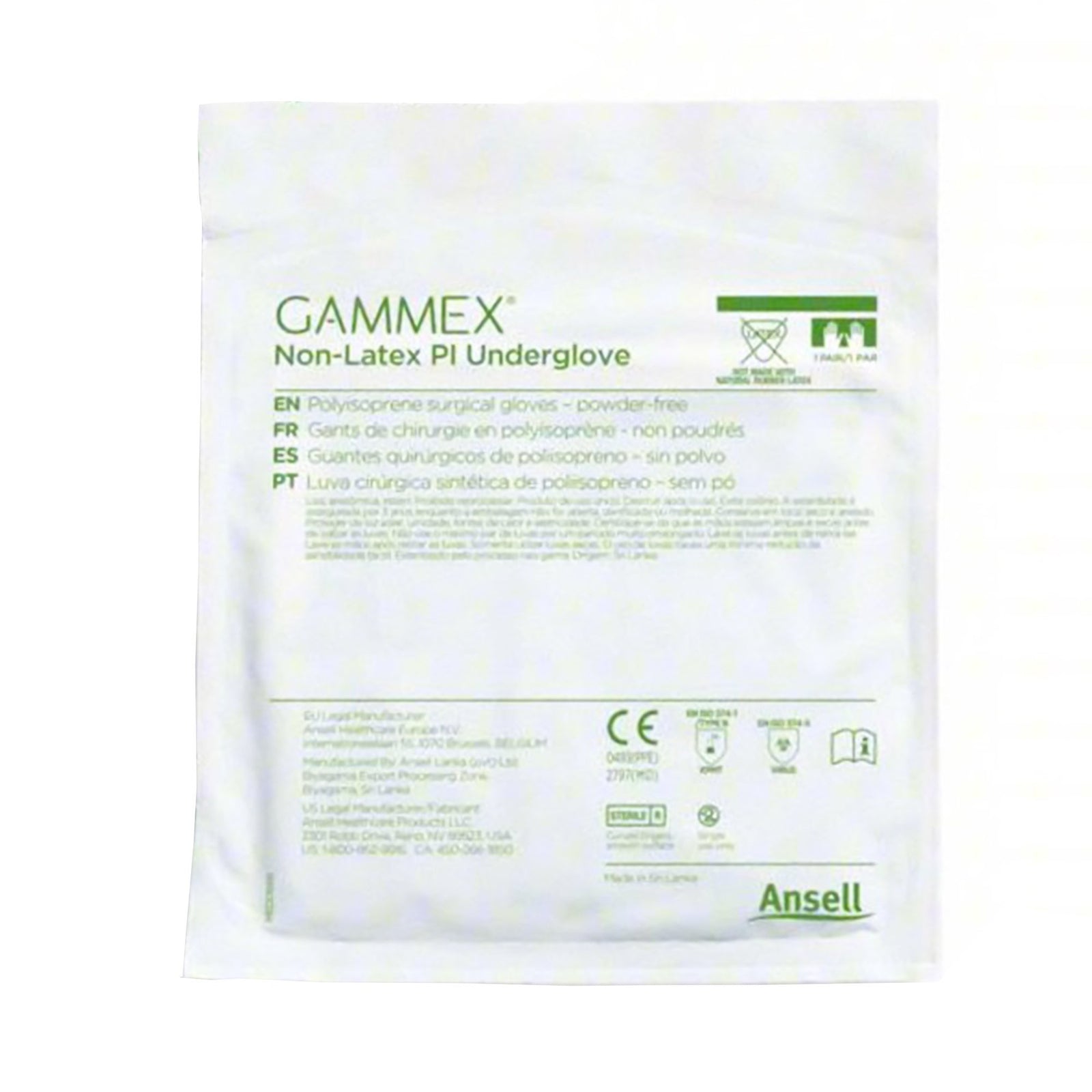 GAMMEX Non-Latex PI Underglove Polyisoprene Standard Cuff Length Surgical Glove