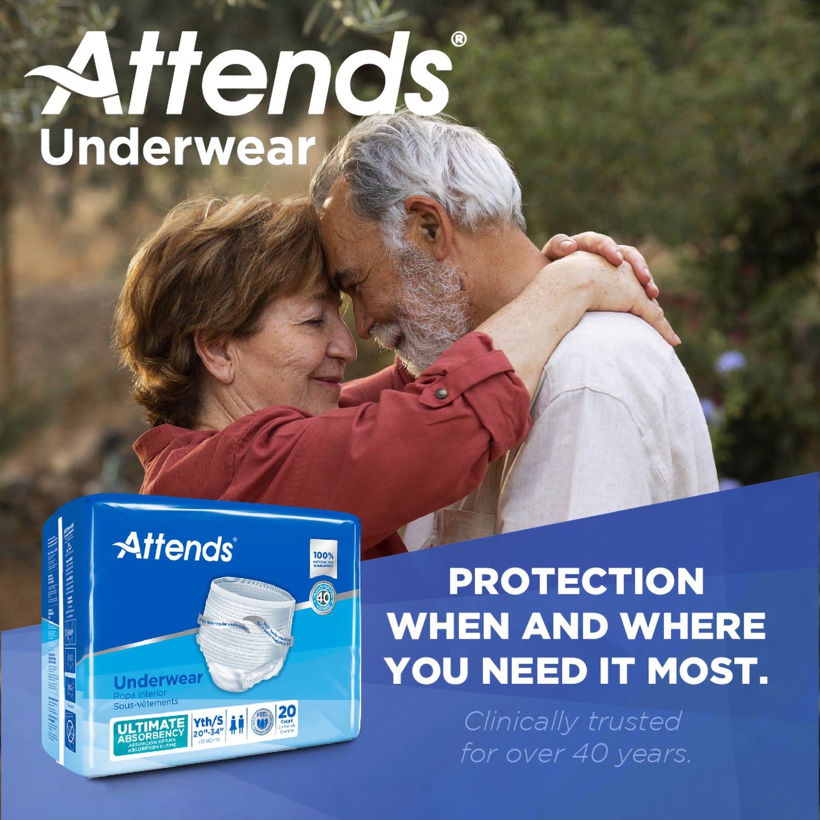 Attends Advanced Unisex Adult Absorbent Underwear