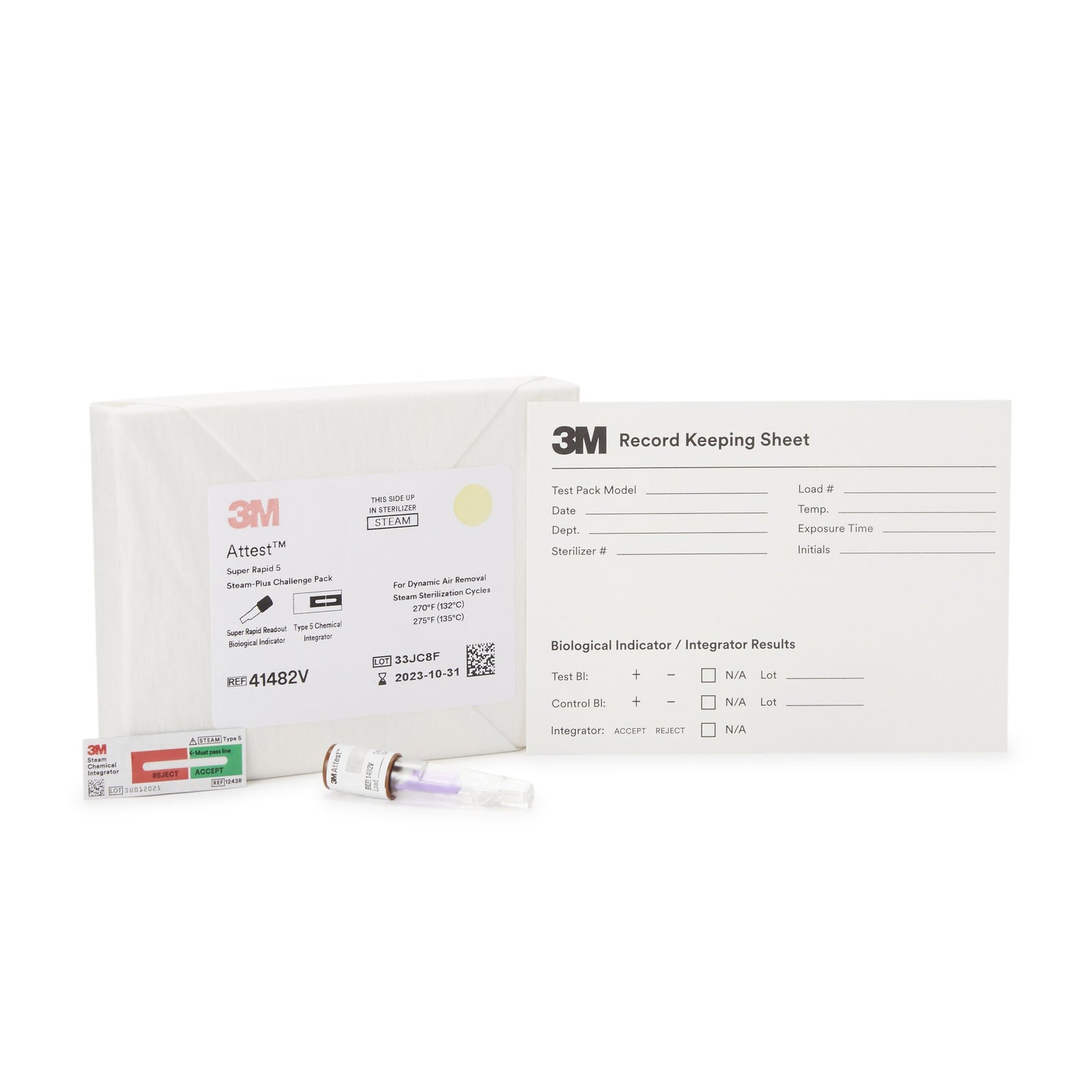 3M Attest Super Rapid 5 Steam-Plus Sterilization Biological Indicator Challenge Pack