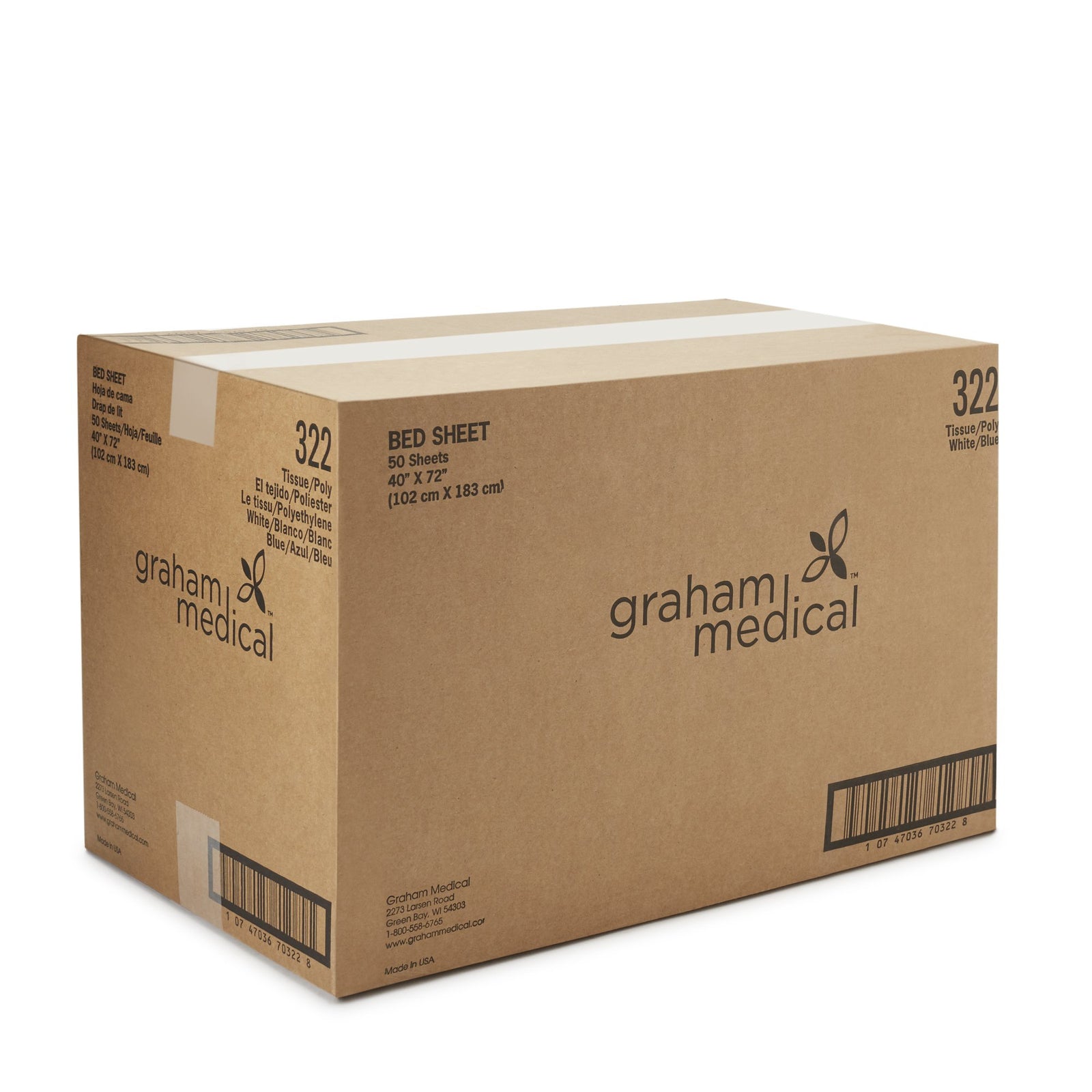 Stretcher Sheet Fitted Sheet 30 X 72 Inch Blue Nonwoven Fabric Disposable