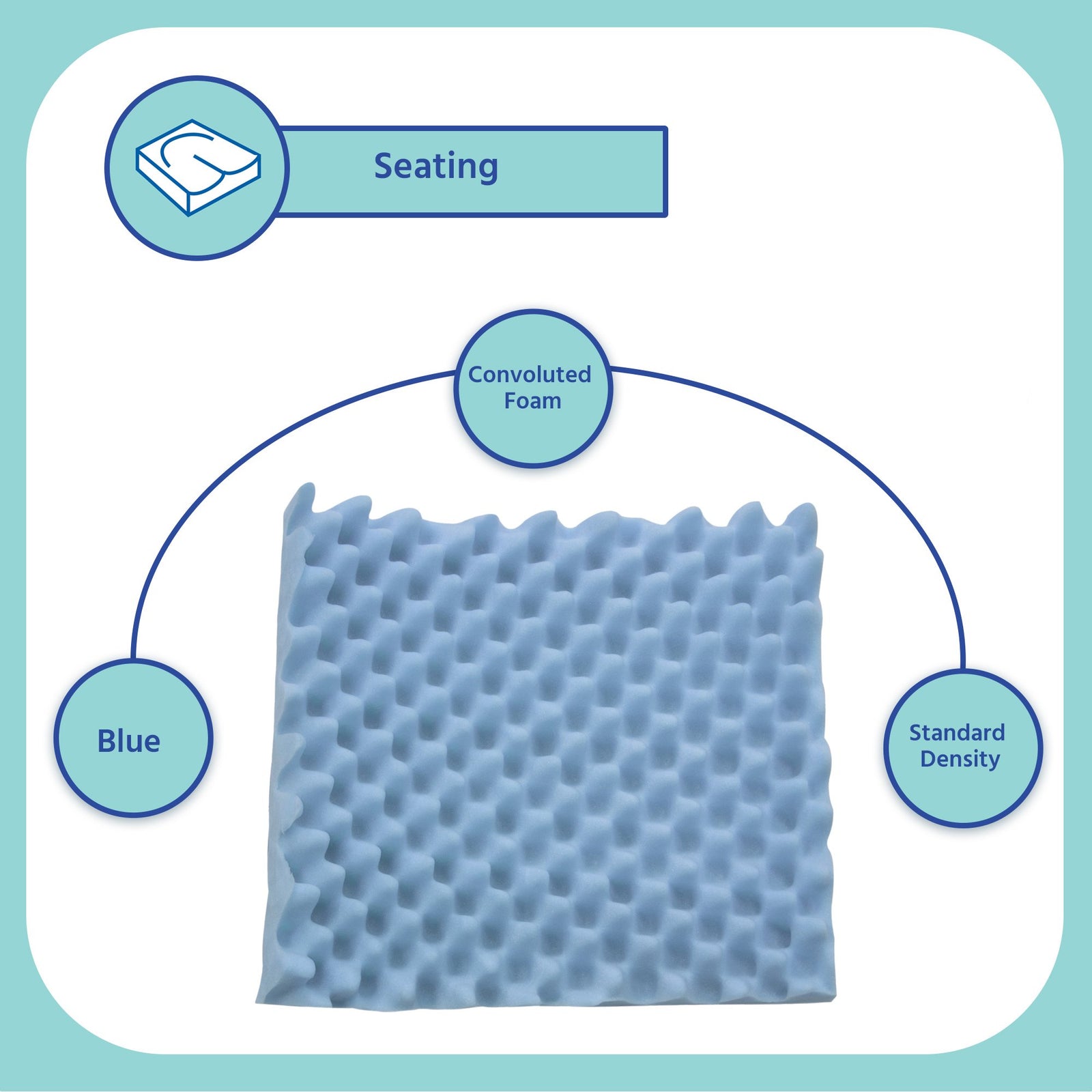 Seat Cushion 16 W X 16 D X 4 H Inch Foam