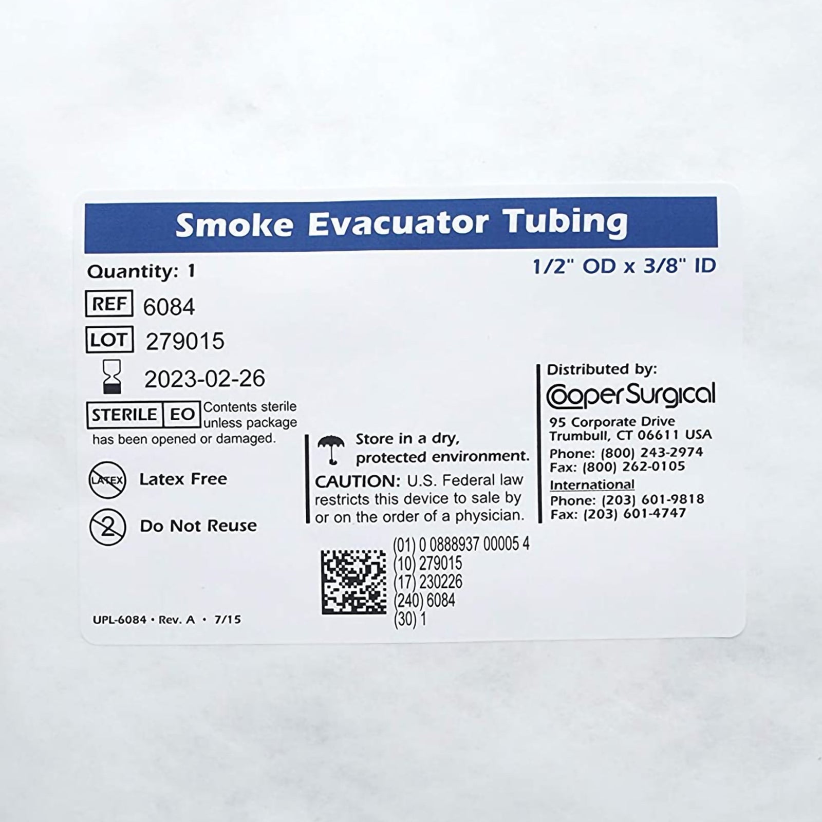 Tubing Set 3/8 Id X 1/2 Od Inch, 6 Foot L, With 3/16 Id X 1/4 Od Inch, 9 Foot L Dse Tube