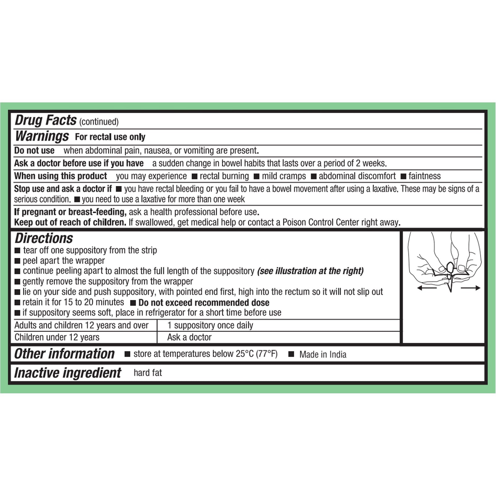 Geri-Care Bisacodyl Suppositories Fast Acting Stimulant Laxative