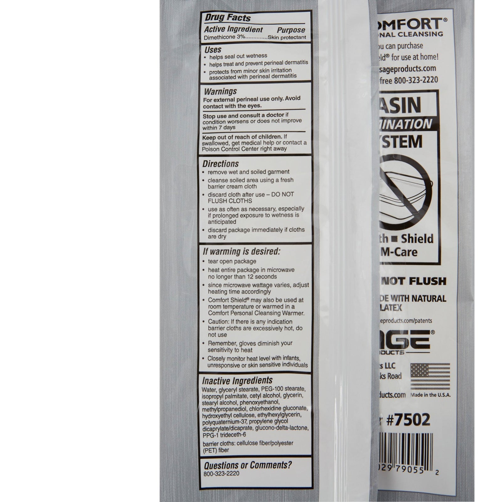 Comfort Shield Incontinence Care Wipe