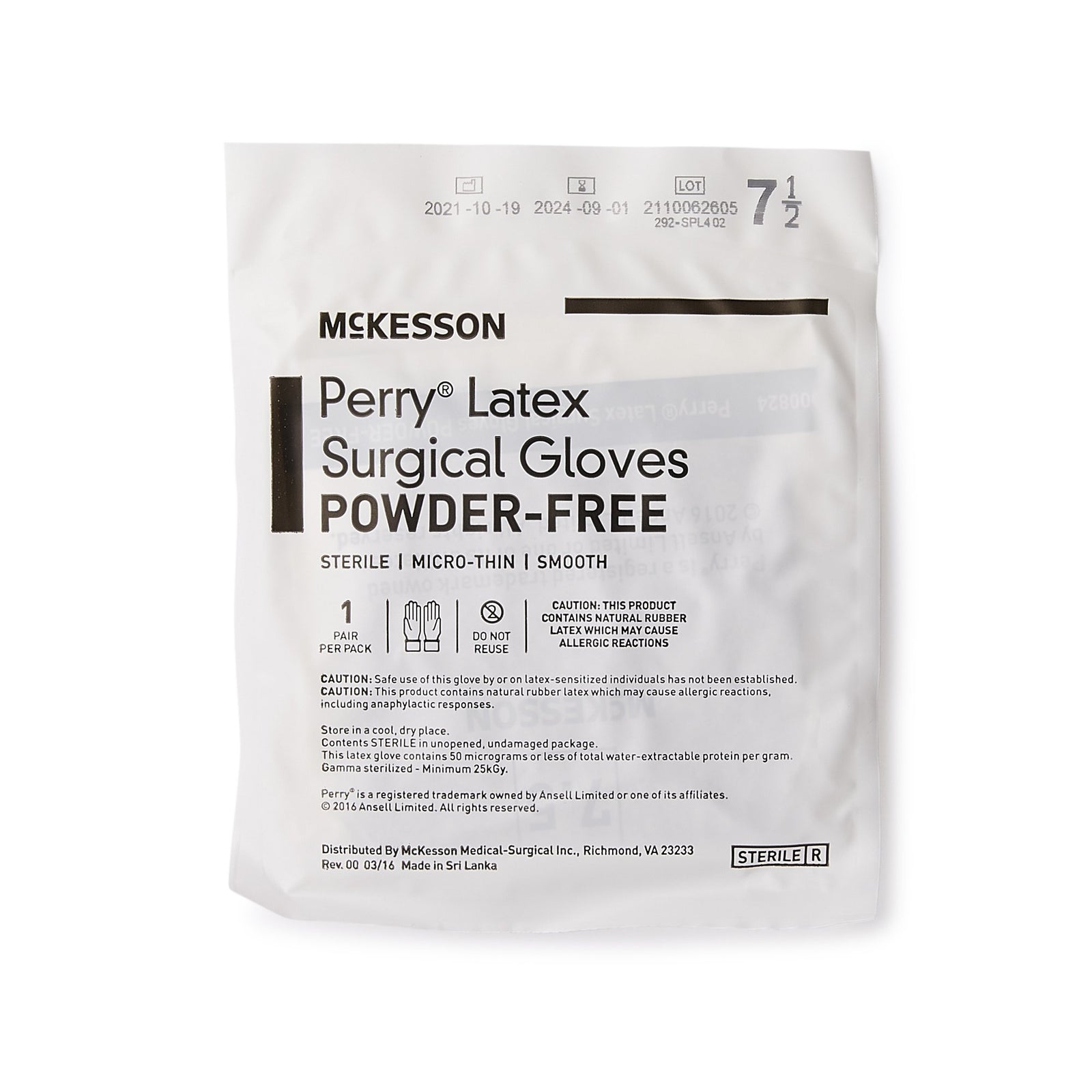 McKesson Perry Latex Standard Cuff Length Surgical Glove