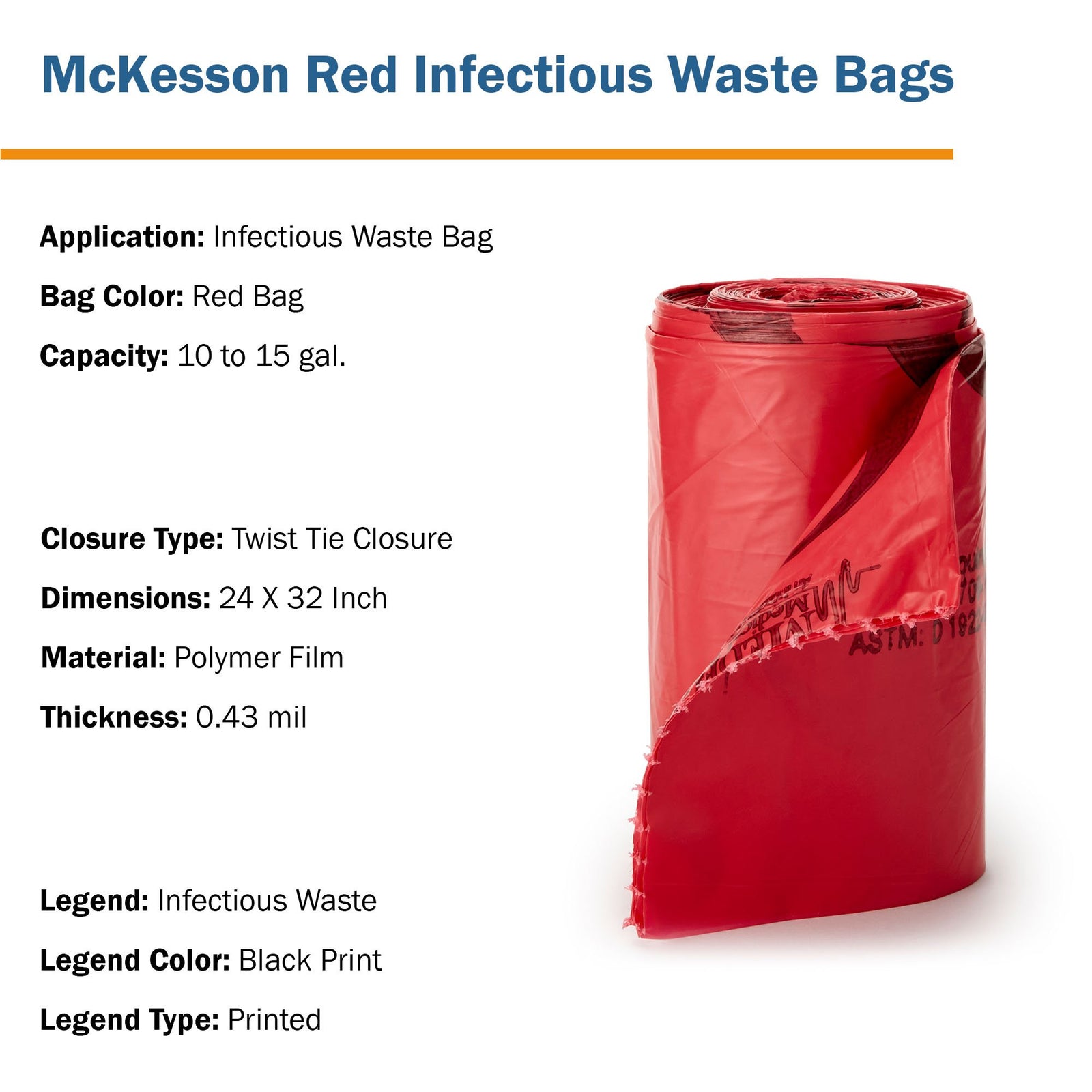 McKesson Infectious Waste Bag