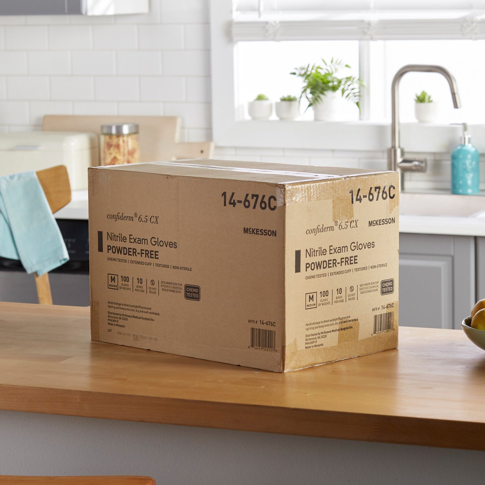 McKesson Confiderm 6.5CX Extended Cuff Nitrile Extended Cuff Length Exam Glove