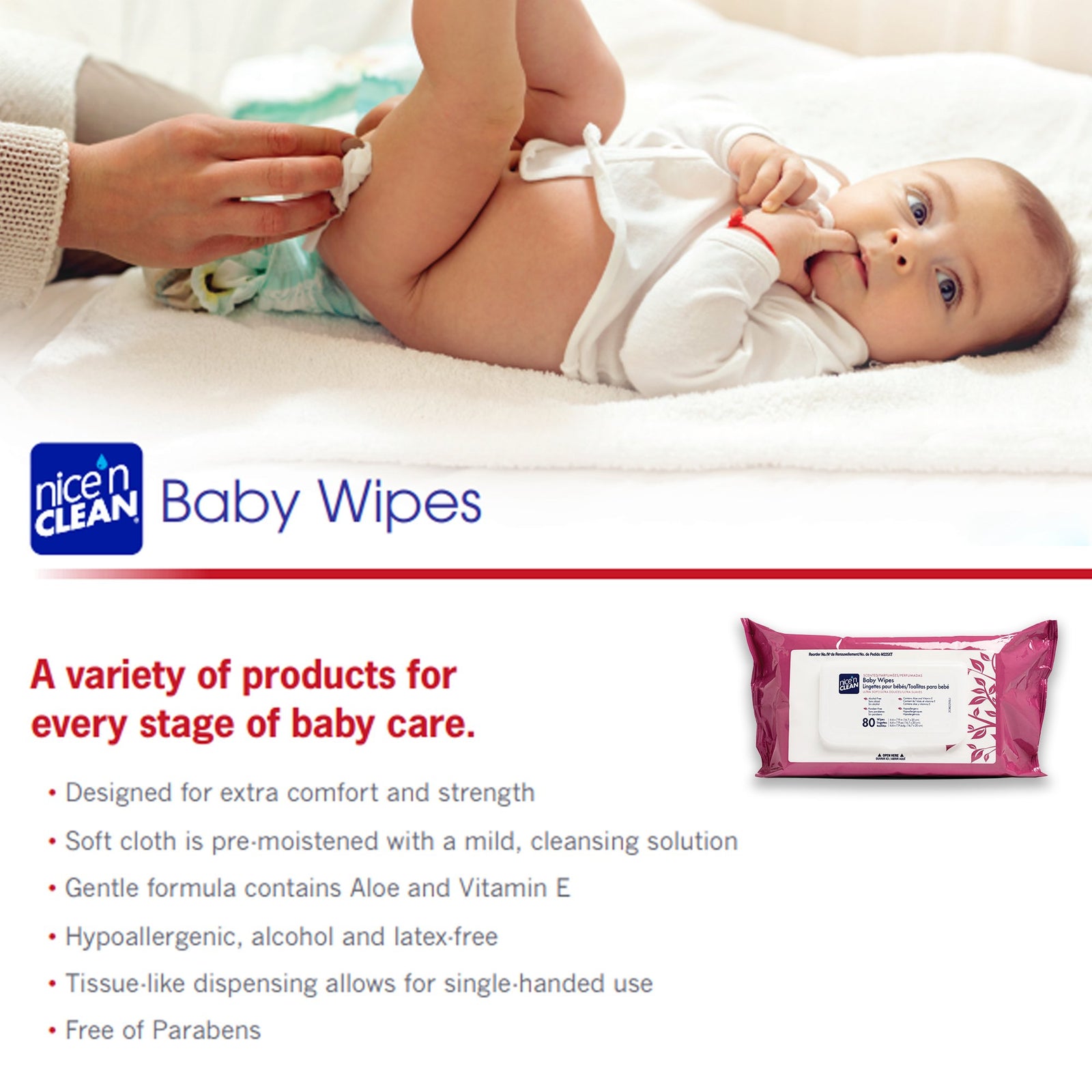 Nice’n Clean® Scented Baby Wipes, Soft Pack