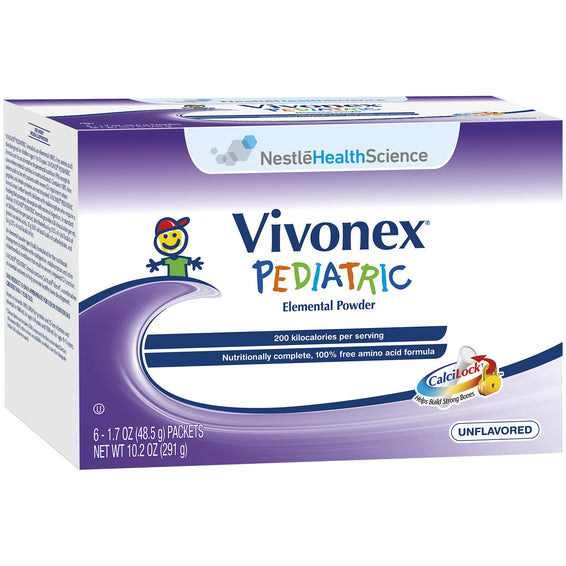 Vivonex® Pediatric Elemental Oral Supplement / Tube Feeding Formula, 6 Packets per Box