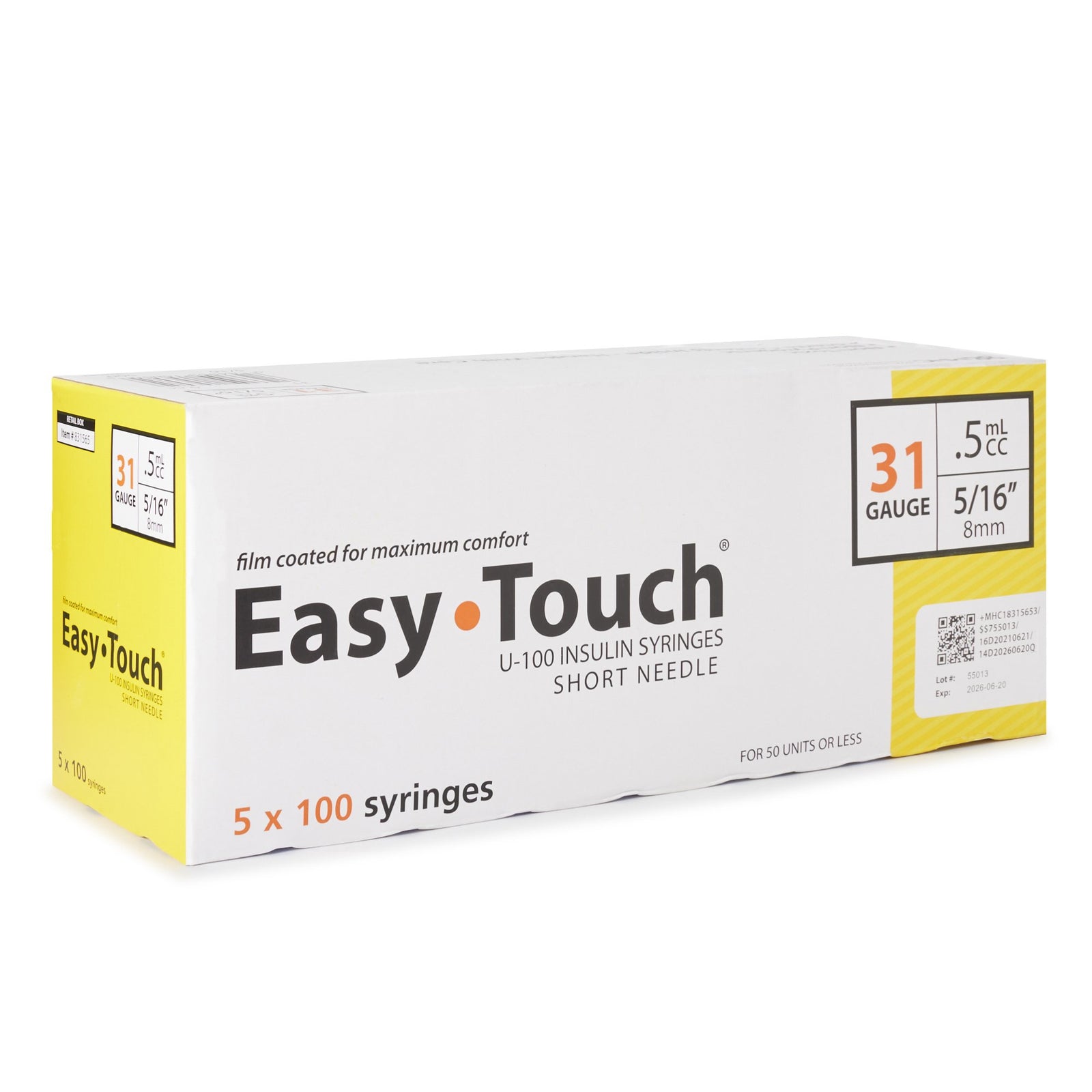 EasyTouch Standard Insulin Syringe With Needle