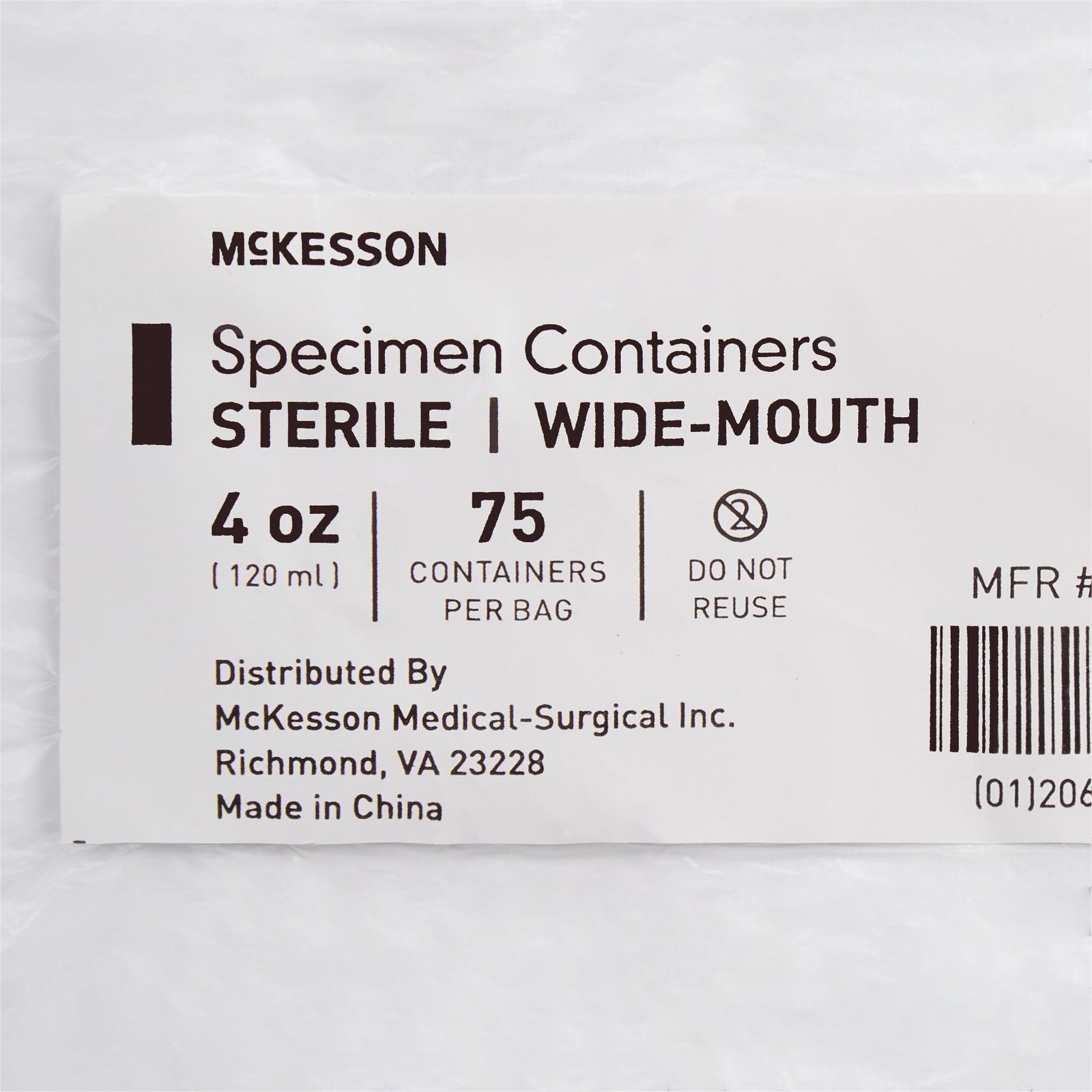 McKesson Specimen Container For Pneumatic Tube Systems