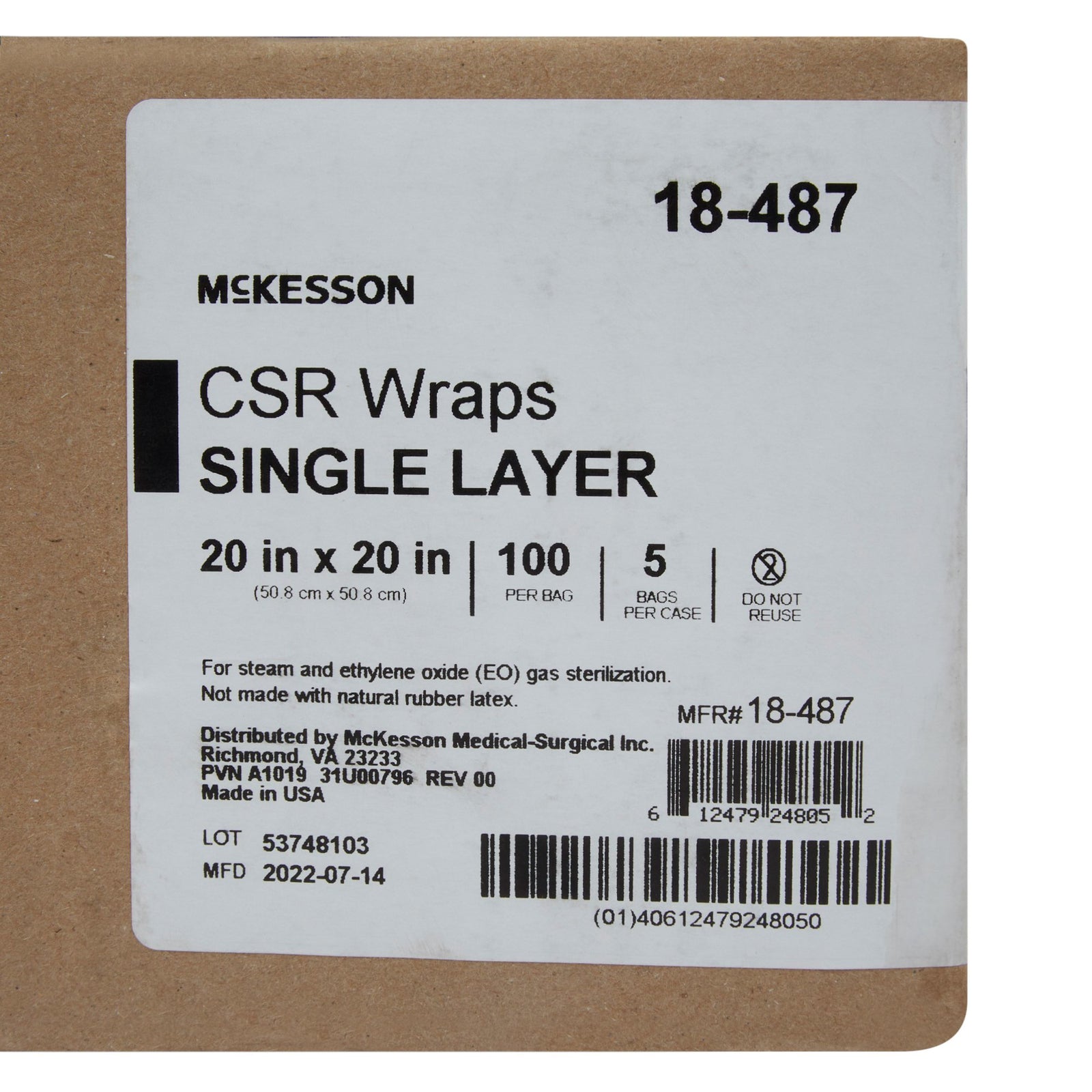 McKesson Single Layer Sterilization Wrap