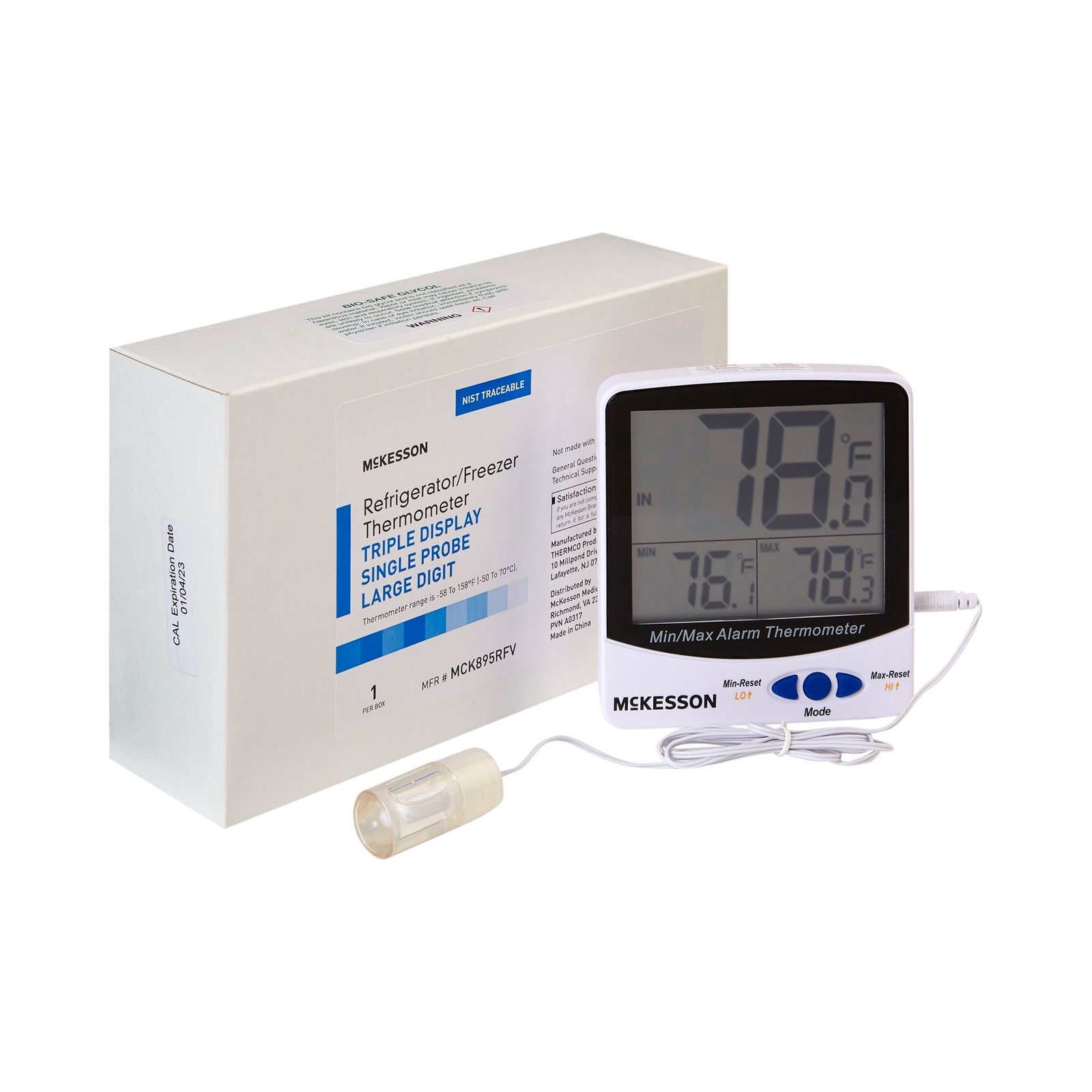 McKesson Digital Refrigerator / Freezer Thermometer With Alarm