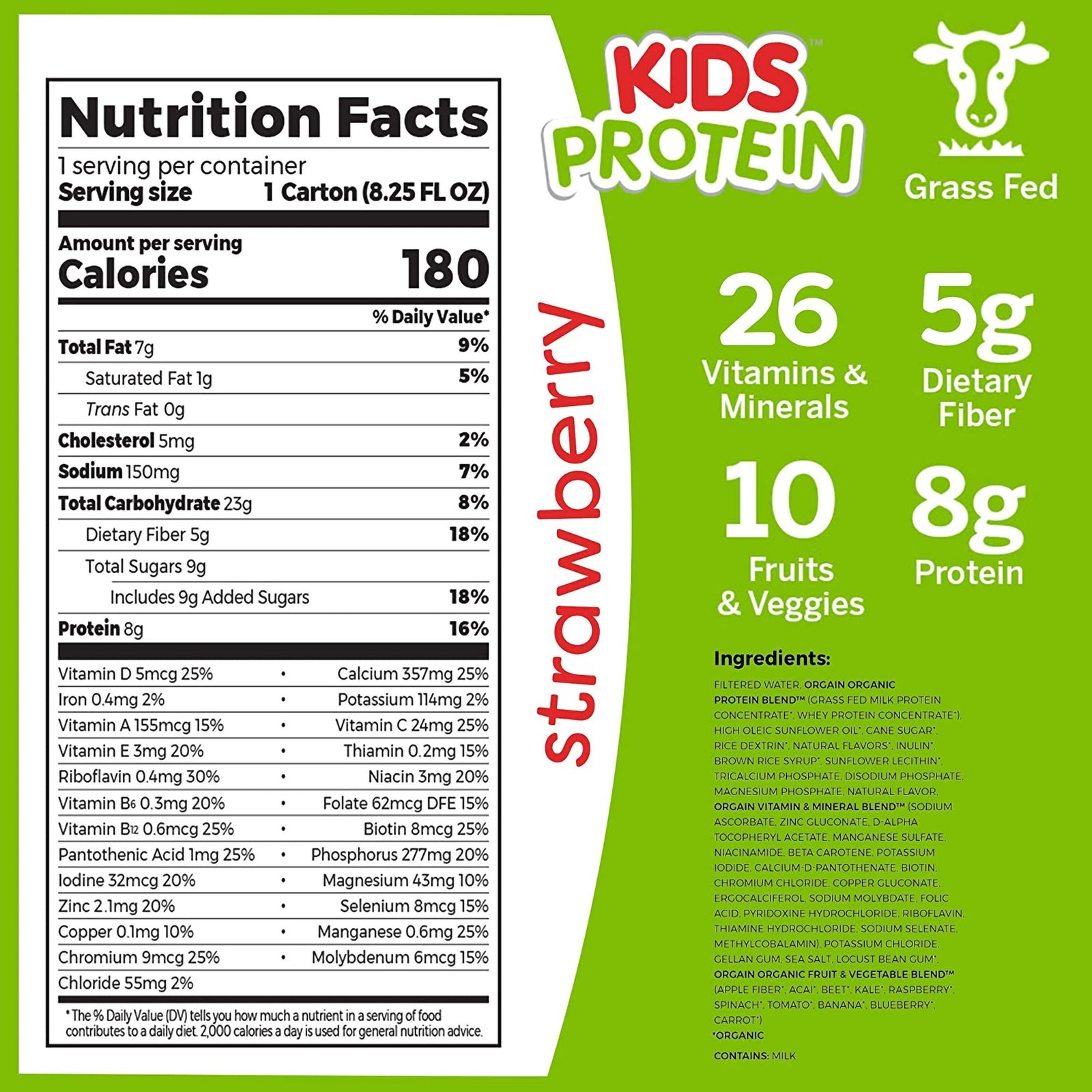 Orgain Kids Protein Organic Nutritional Shake Pediatric Oral Supplement