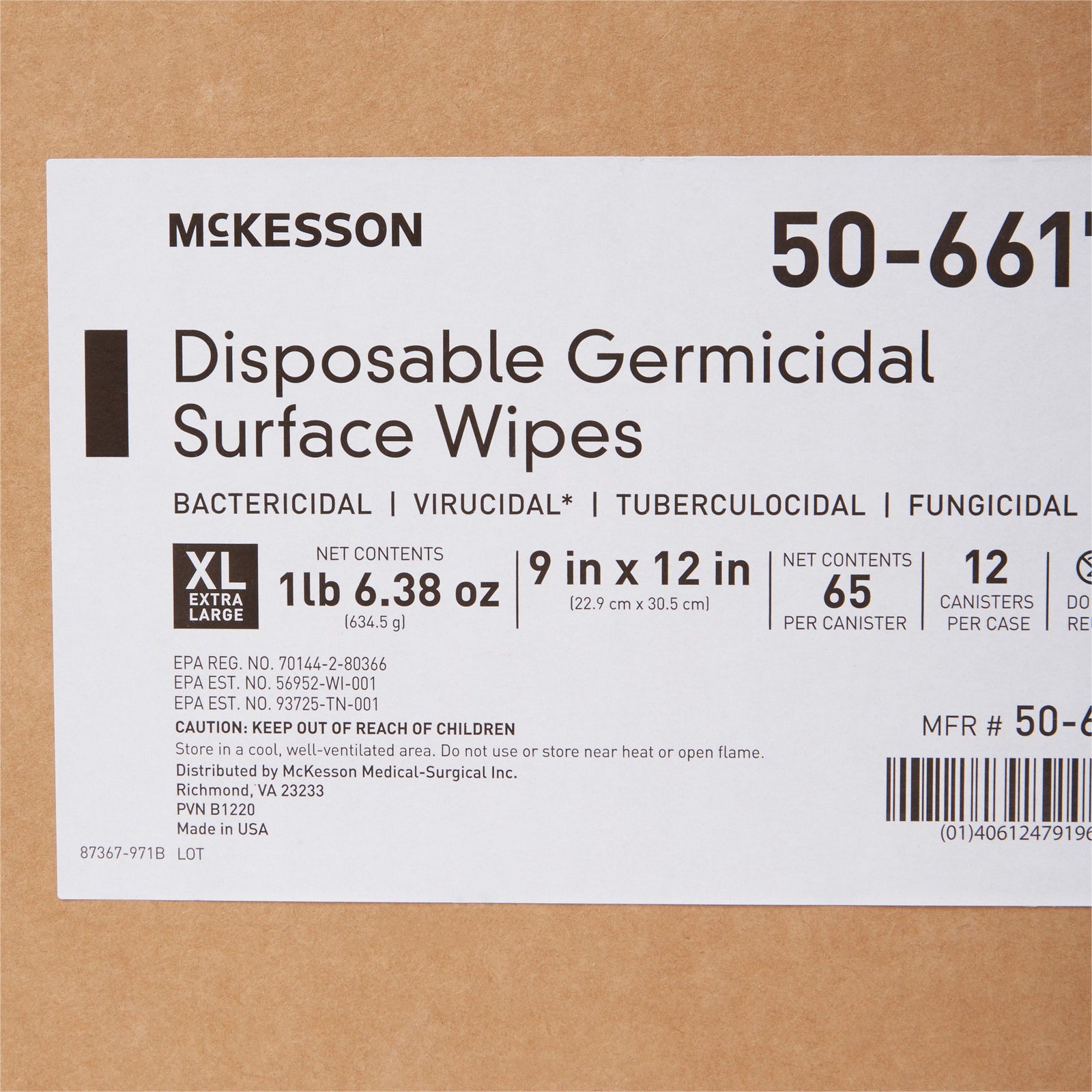 McKesson Germicidal Surface Wipes