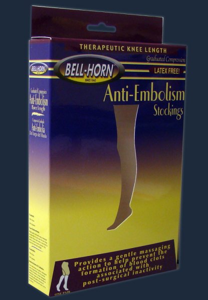 Bell-Horn Knee High Beige Anti-Embolism Stockings, 3X-Large & 2X-Large / Regular Sizes