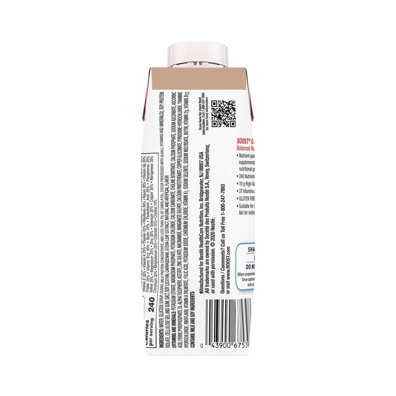 Boost® Chocolate Oral Supplement, 8 oz. Carton
