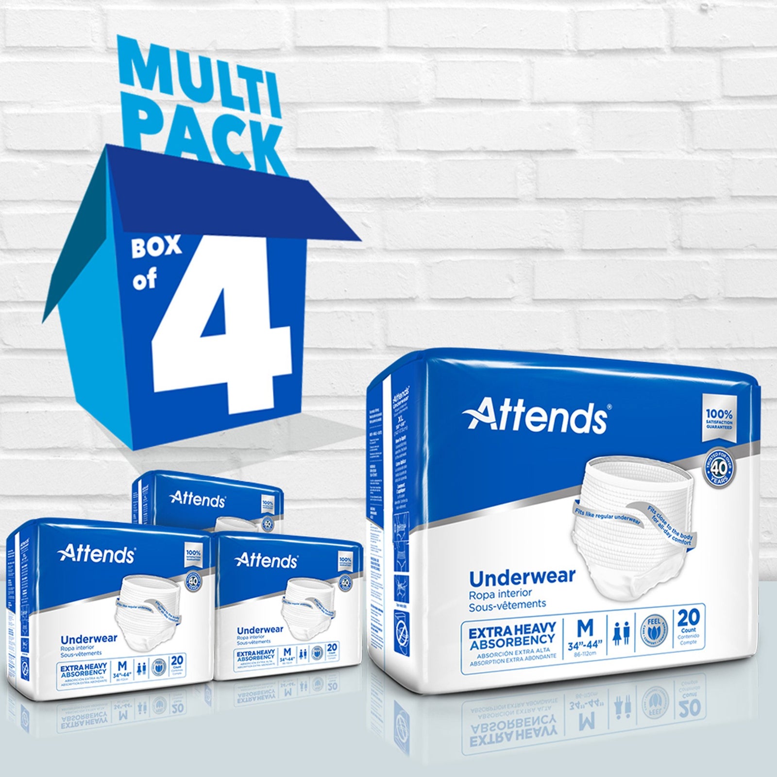 Attends Unisex Adult Absorbent Underwear