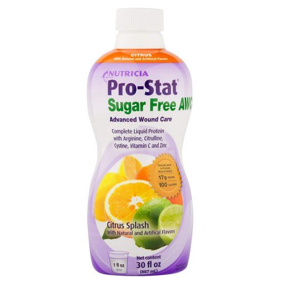 Nutricia Pro-Stat Advanced Wound Care, Ready-to-Use, Sugar-Free, Nutrient-Dense, 30 oz. Bottle, Citrus Splash Flavor, 4/Case