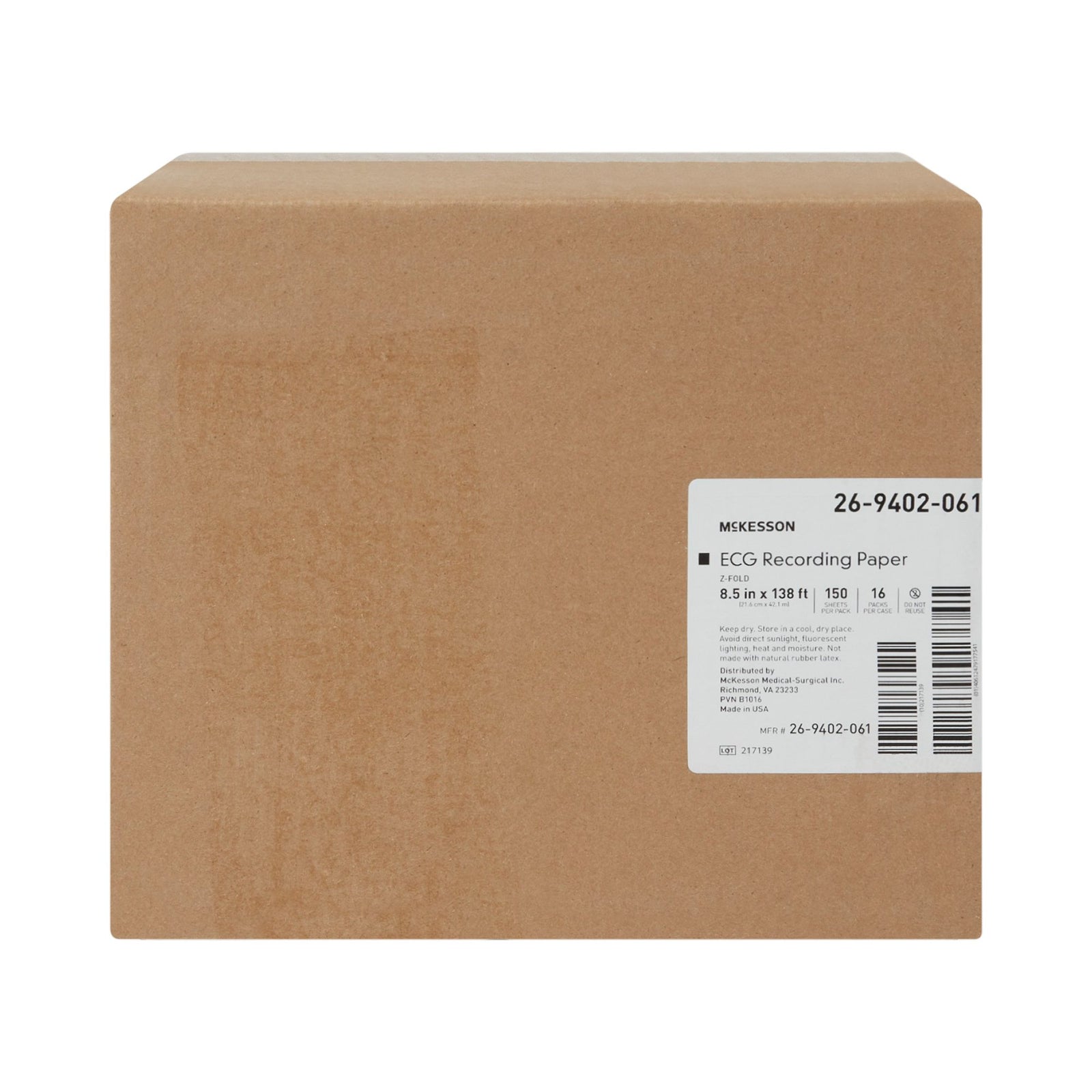 McKesson Z-Fold Thermal Diag. Rec. Paper 8.5"x 138ft Red Grid