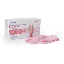 McKesson Pink Nitrile Nitrile Exam Glove