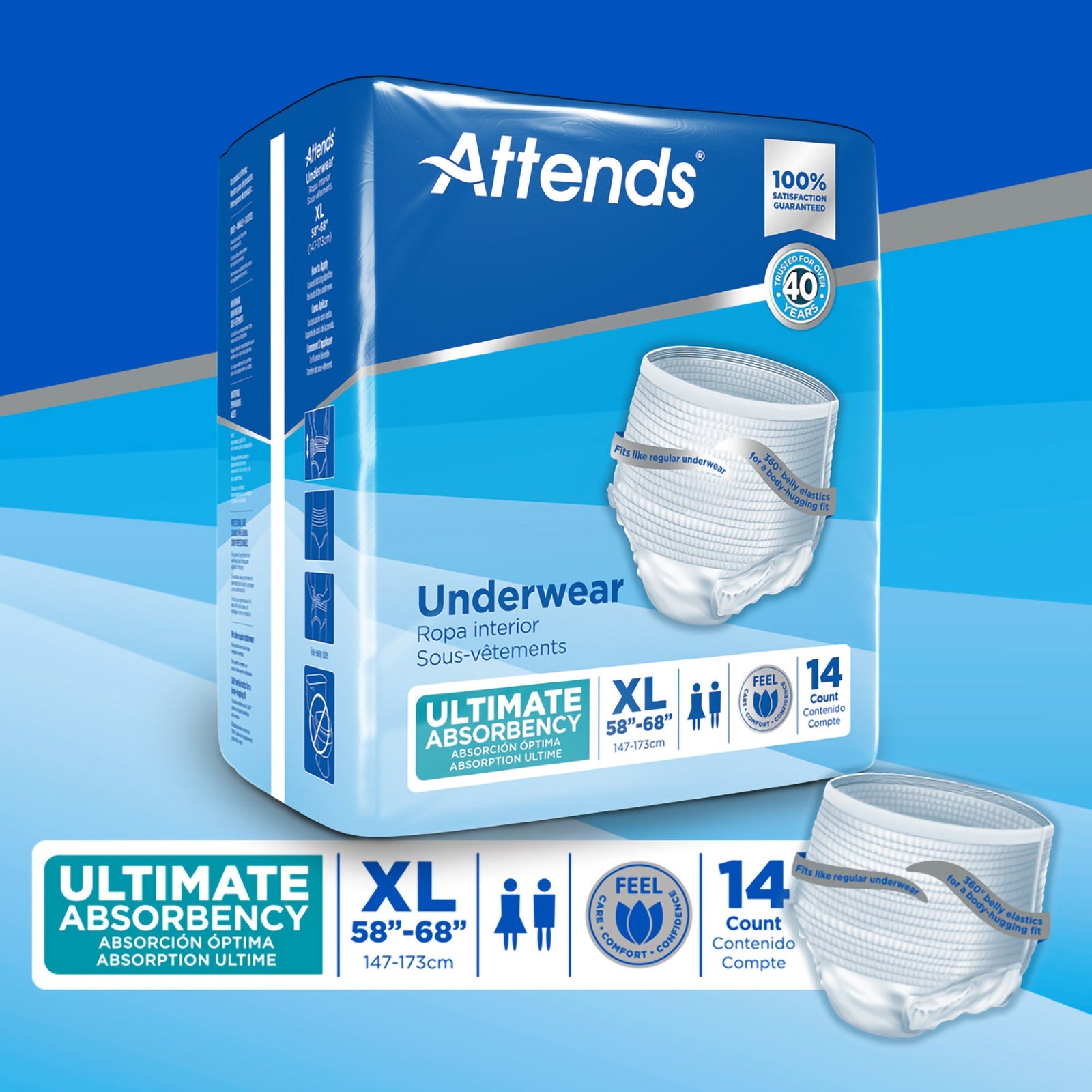 Attends Advanced Unisex Adult Absorbent Underwear