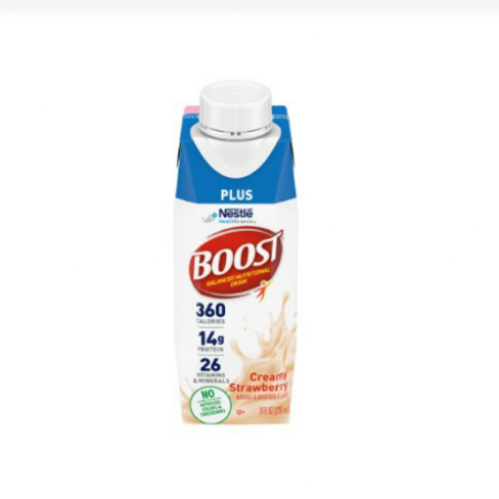 Boost Plus Oral Supplement Creamy Strawberry Flavor