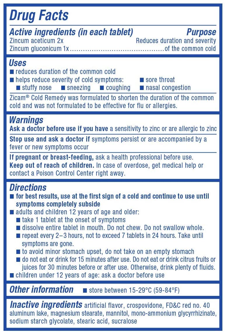 Zicam Cold Remedy Rapidmelts