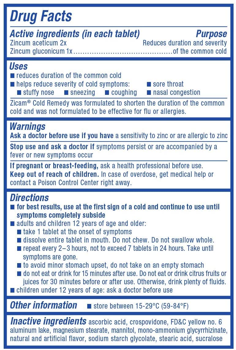 Zicam Cold Remedy Rapidmelts