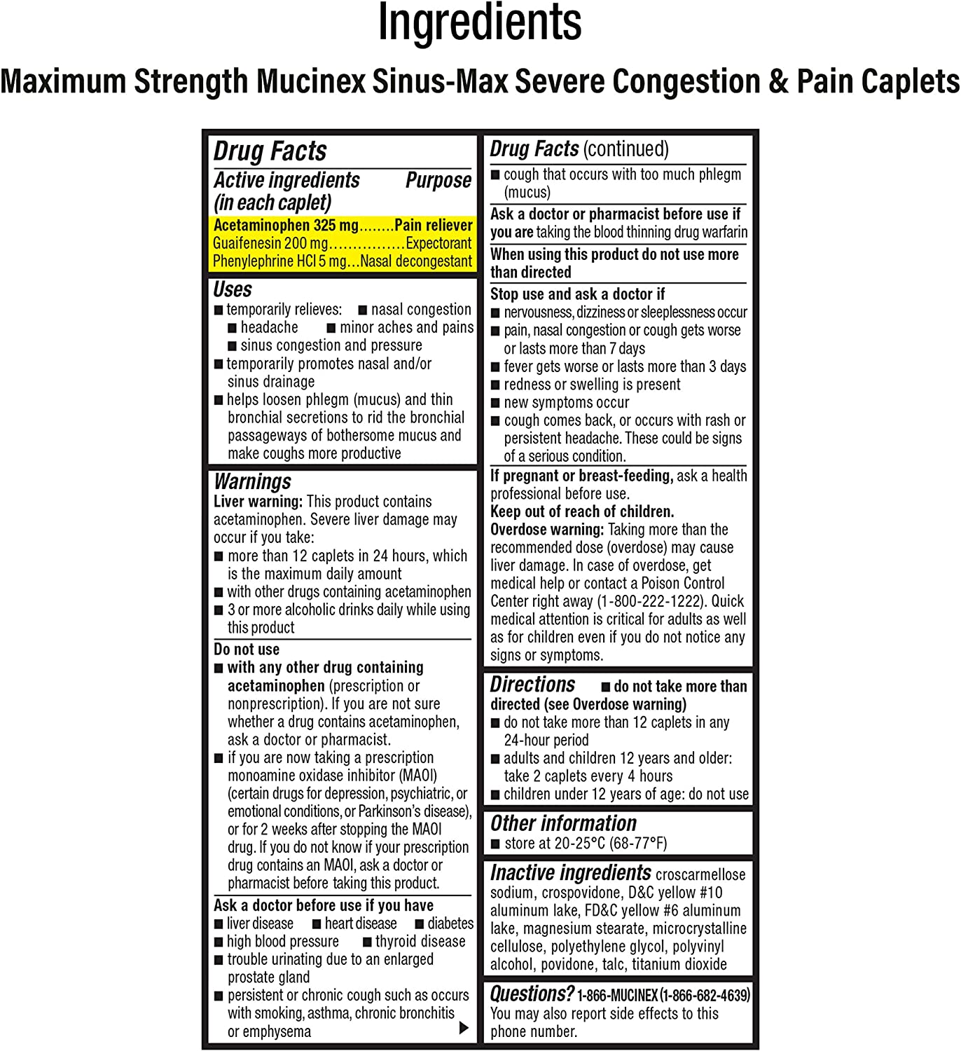 Mucinex Sinus-Max Max Strength Severe