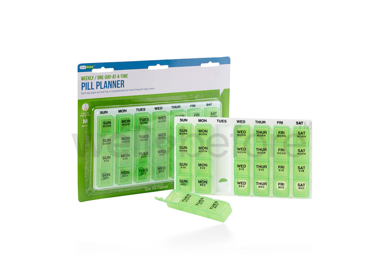 Apothecary One-Day-At-A-Time Removable 4 Dose Weekly Pill Organizer