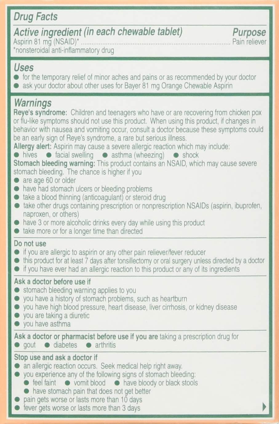 Bayer Chewable Aspirin