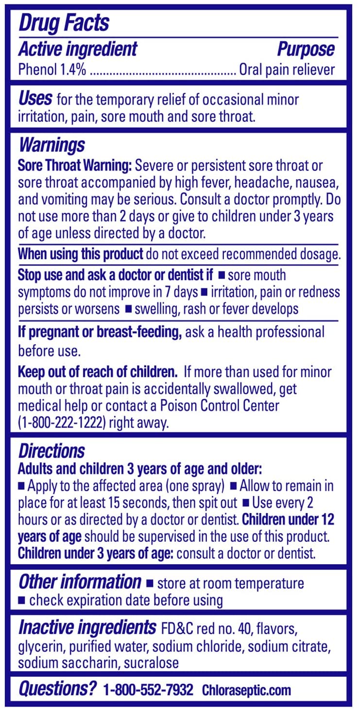 Chloraseptci Sore Throat Spray