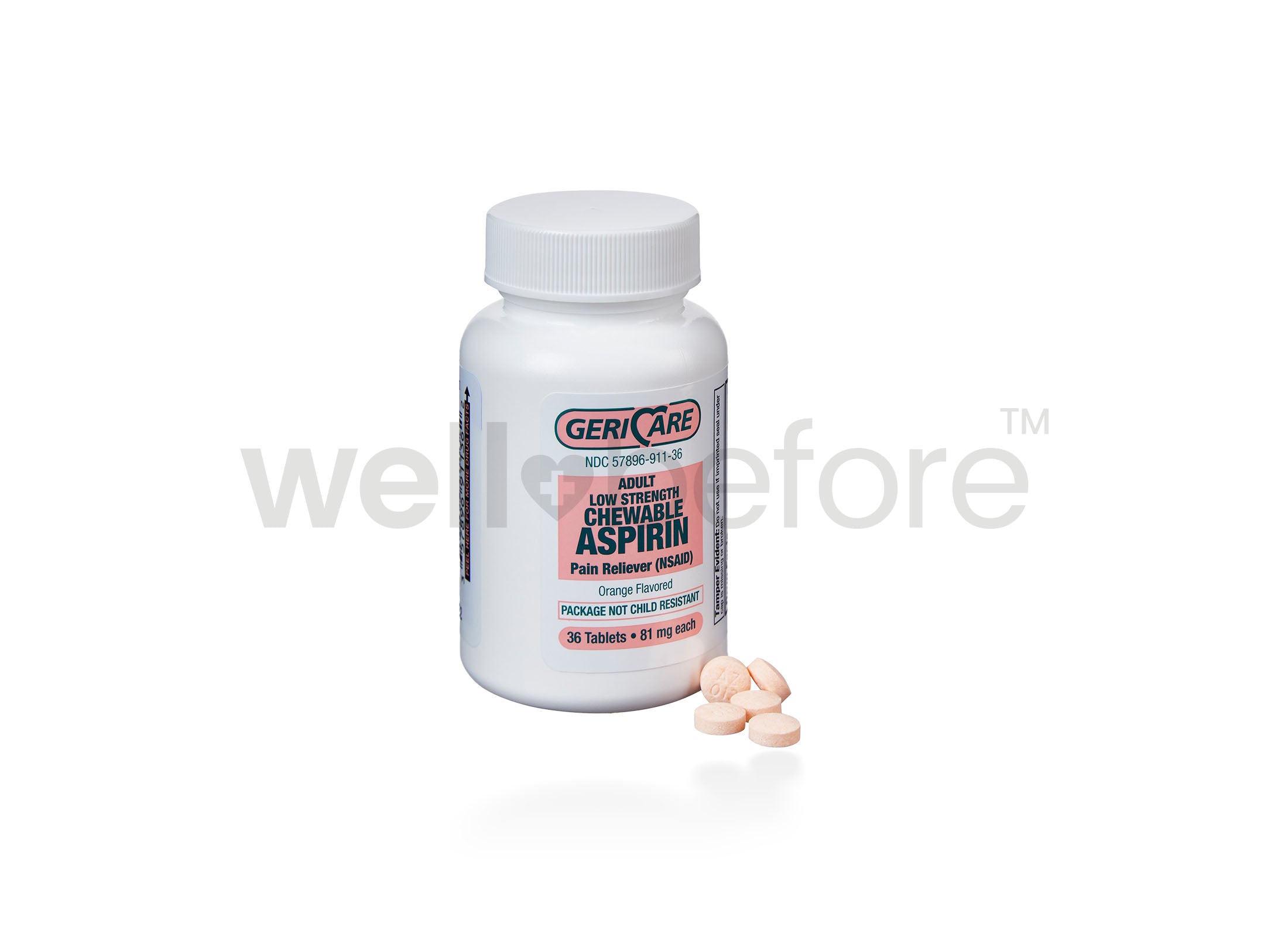 Geri-Care Adult Low Srength Chewable Aspirin Pain Reliever